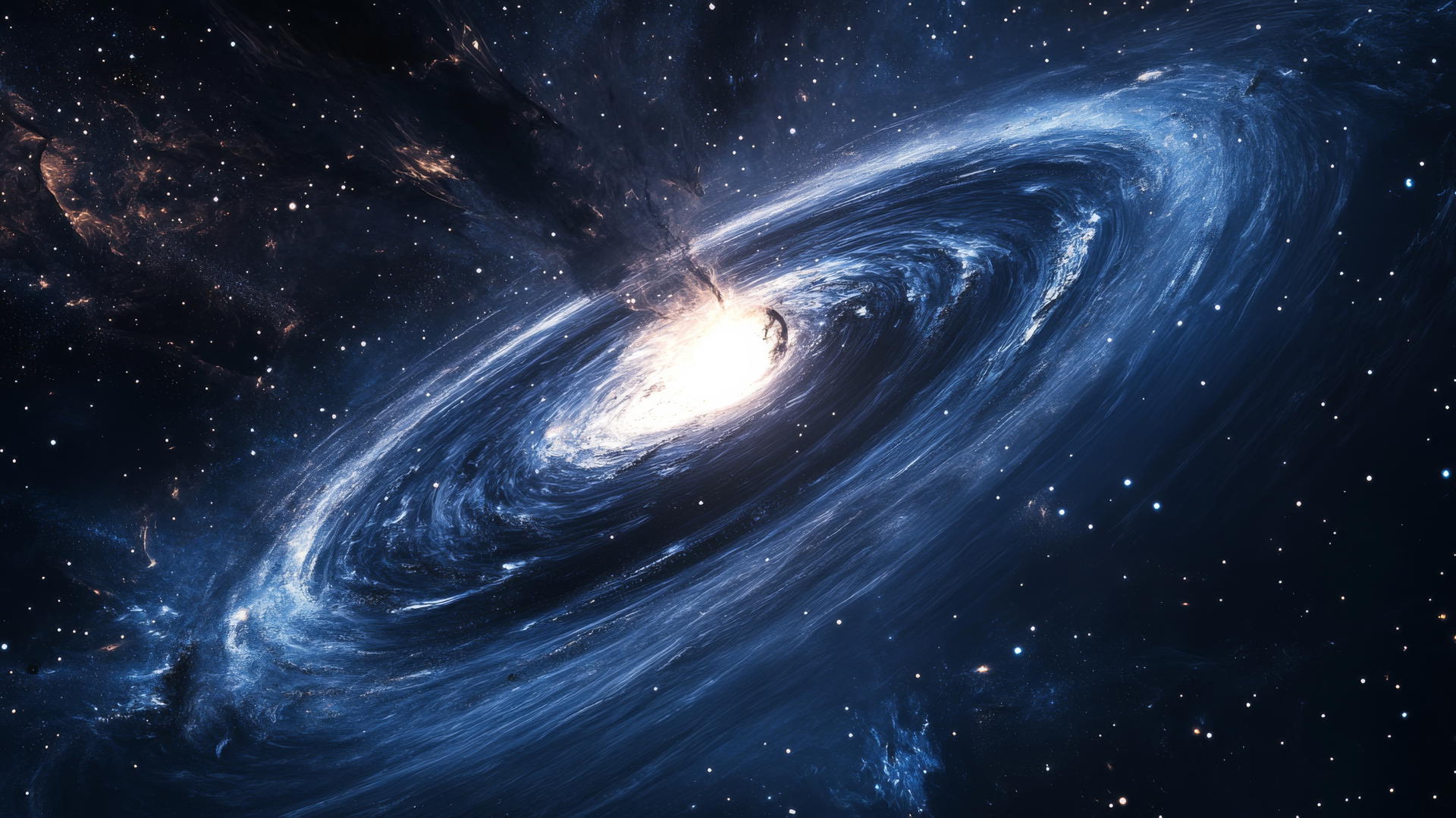 black hole wallpaper with glowing stars and a calm galaxy