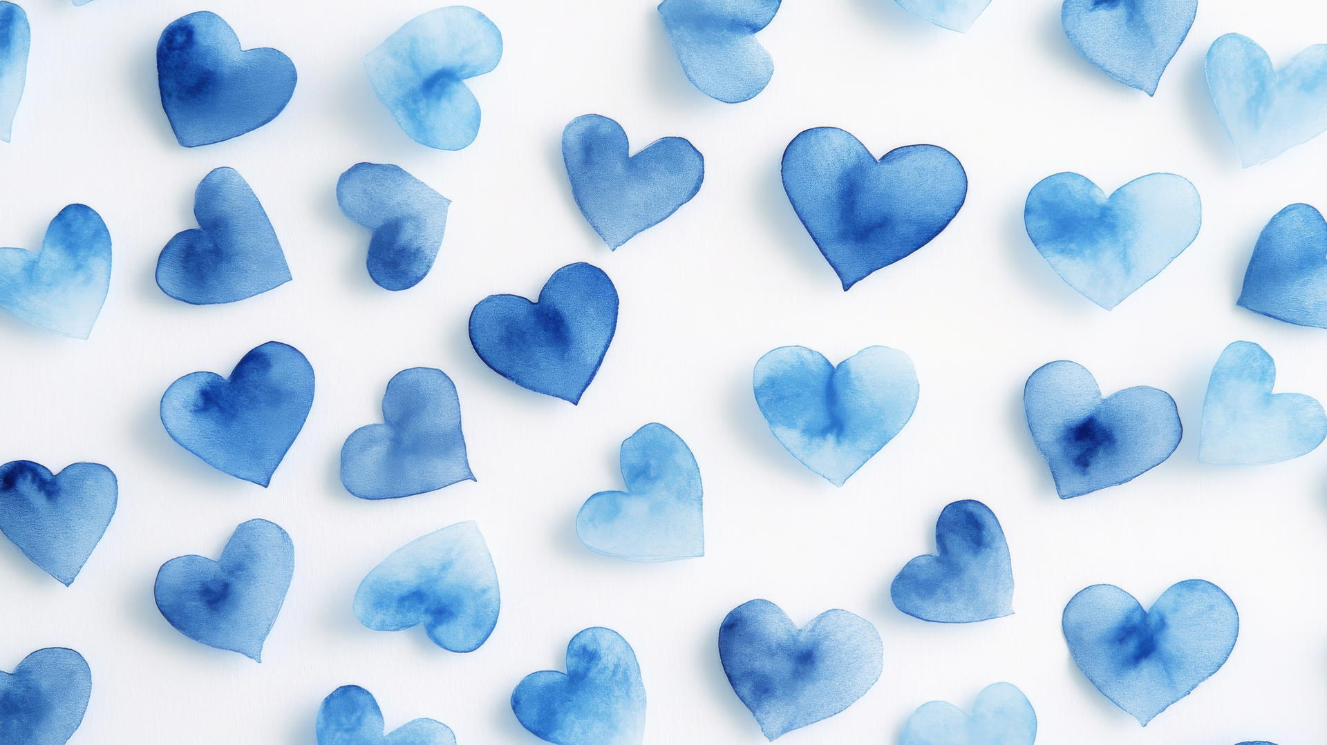 blue heart wallpaper with various sizes on a clean white background