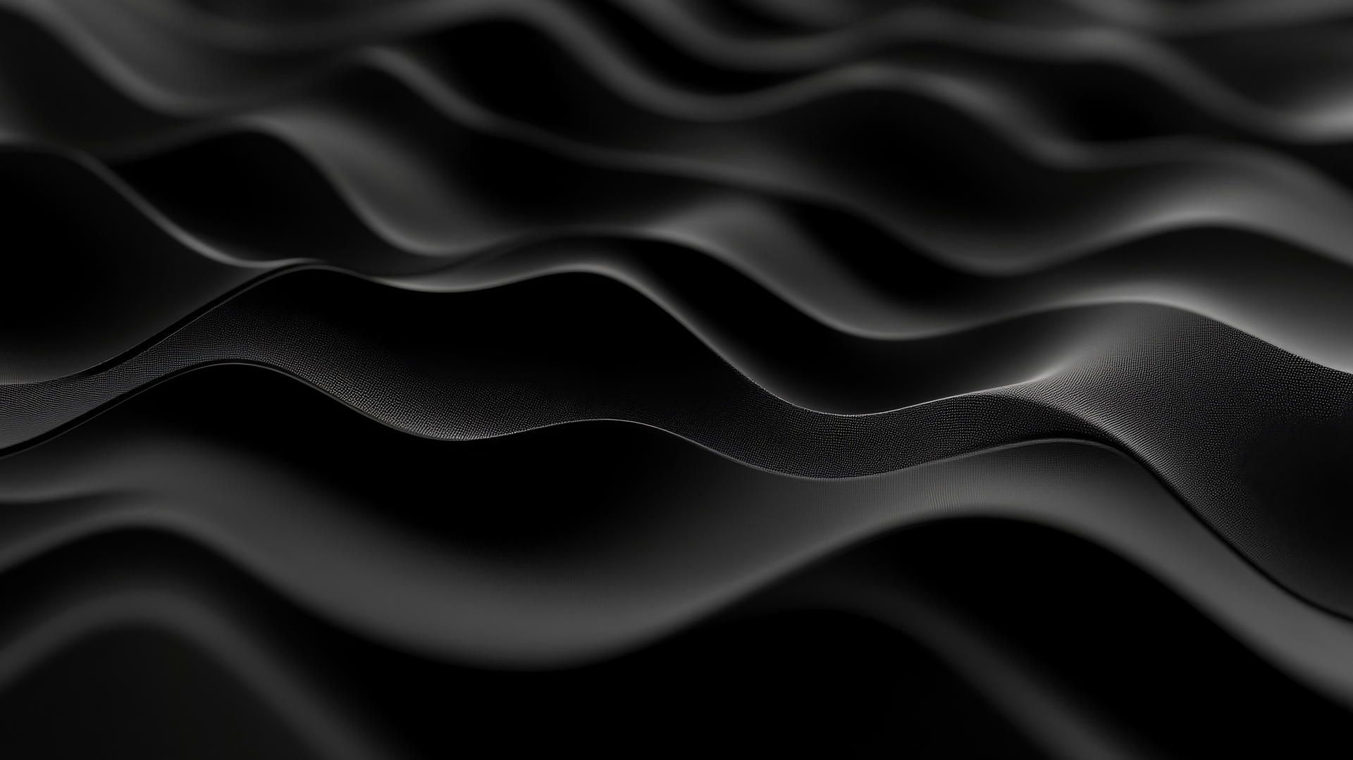 Minimalist black waves with neon-lit tips
