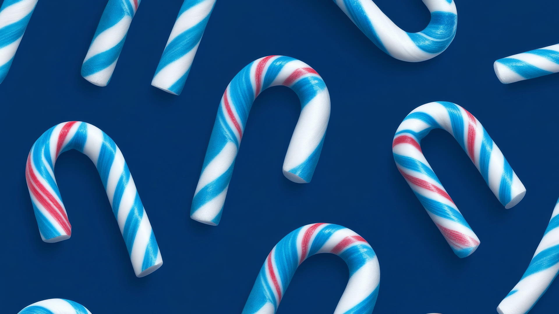 preppy blue wallpaper with blue and white striped candy canes on navy blue