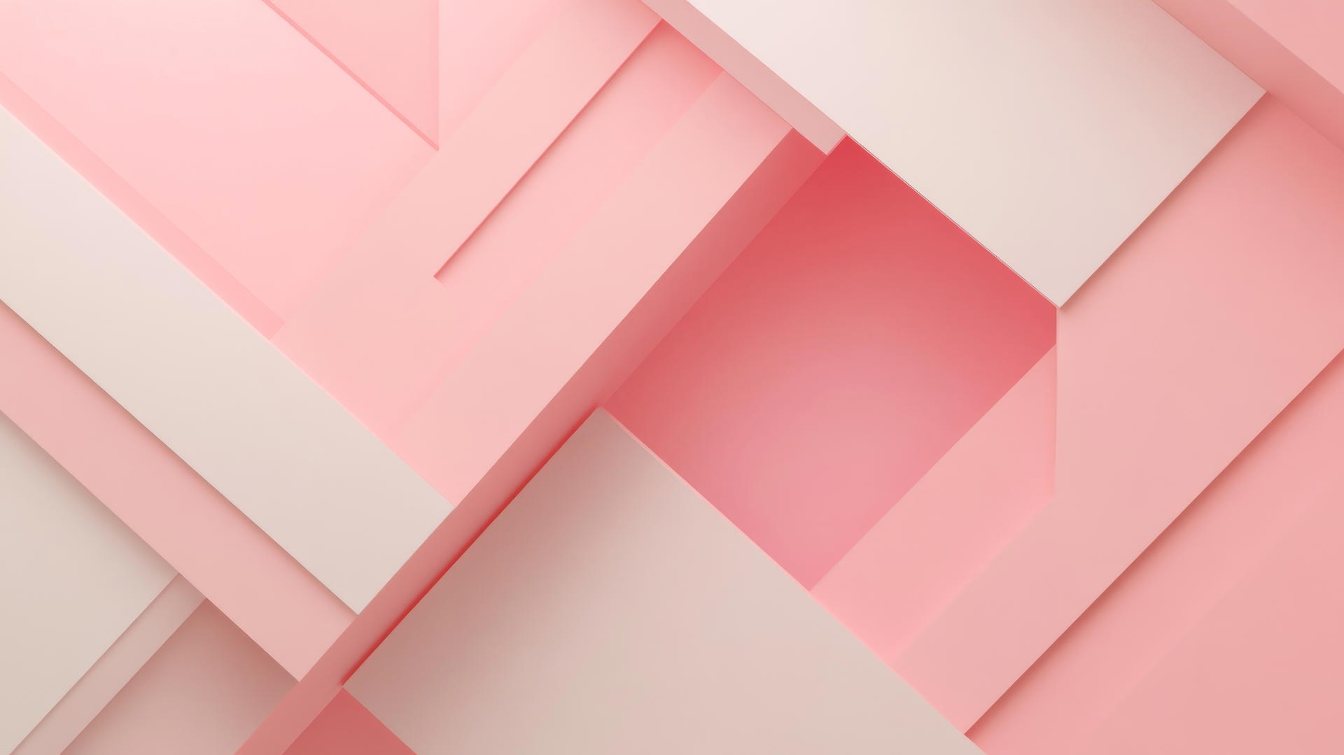 light pink wallpaper with minimalist geometric pattern in various shades