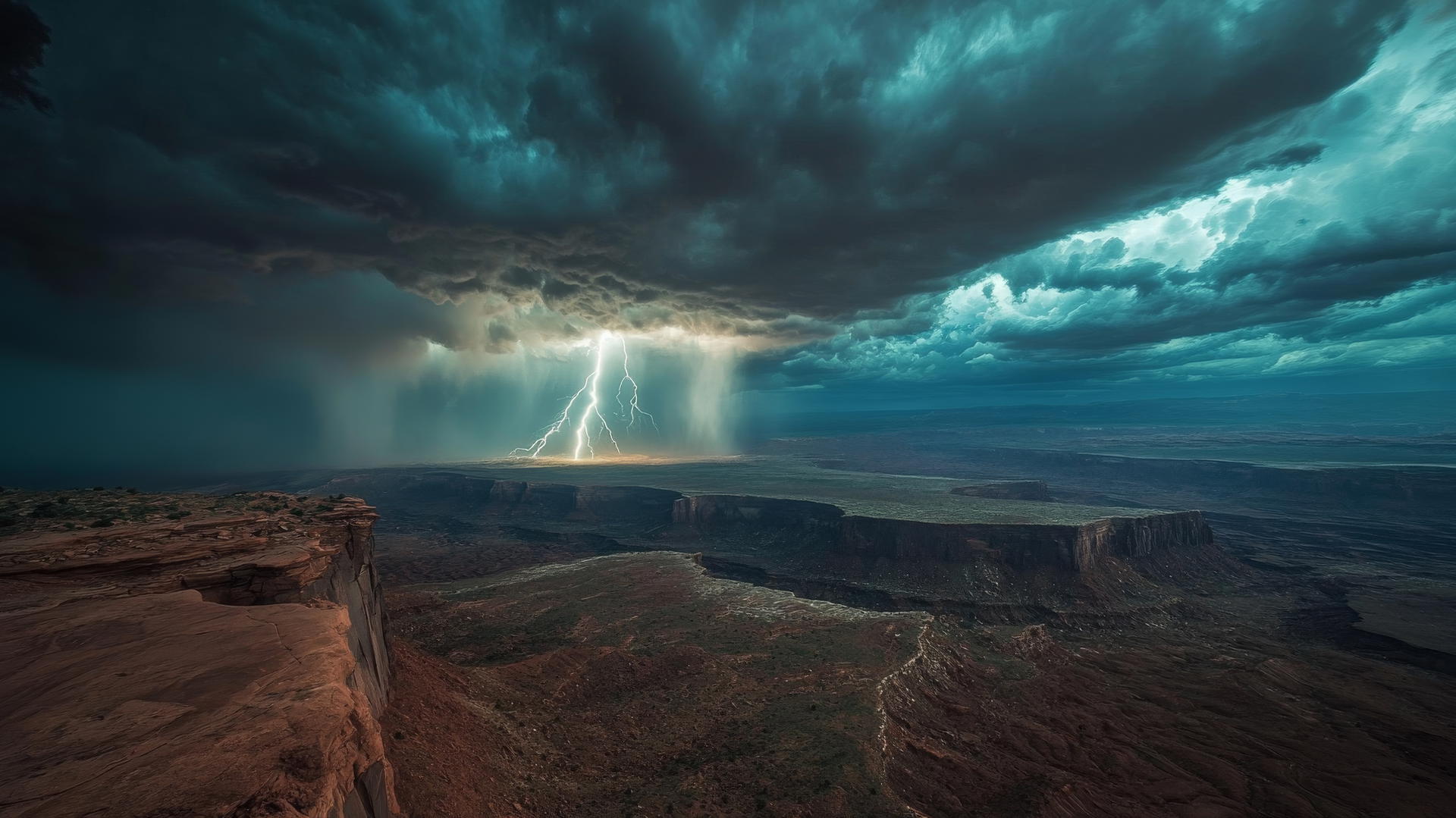 beautiful nature wallpaper 4k with thunderstorm over desert