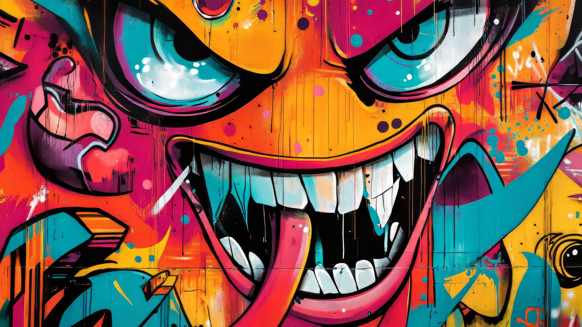 cool wallpapers for boys with bold graffiti-style mural and edgy designs