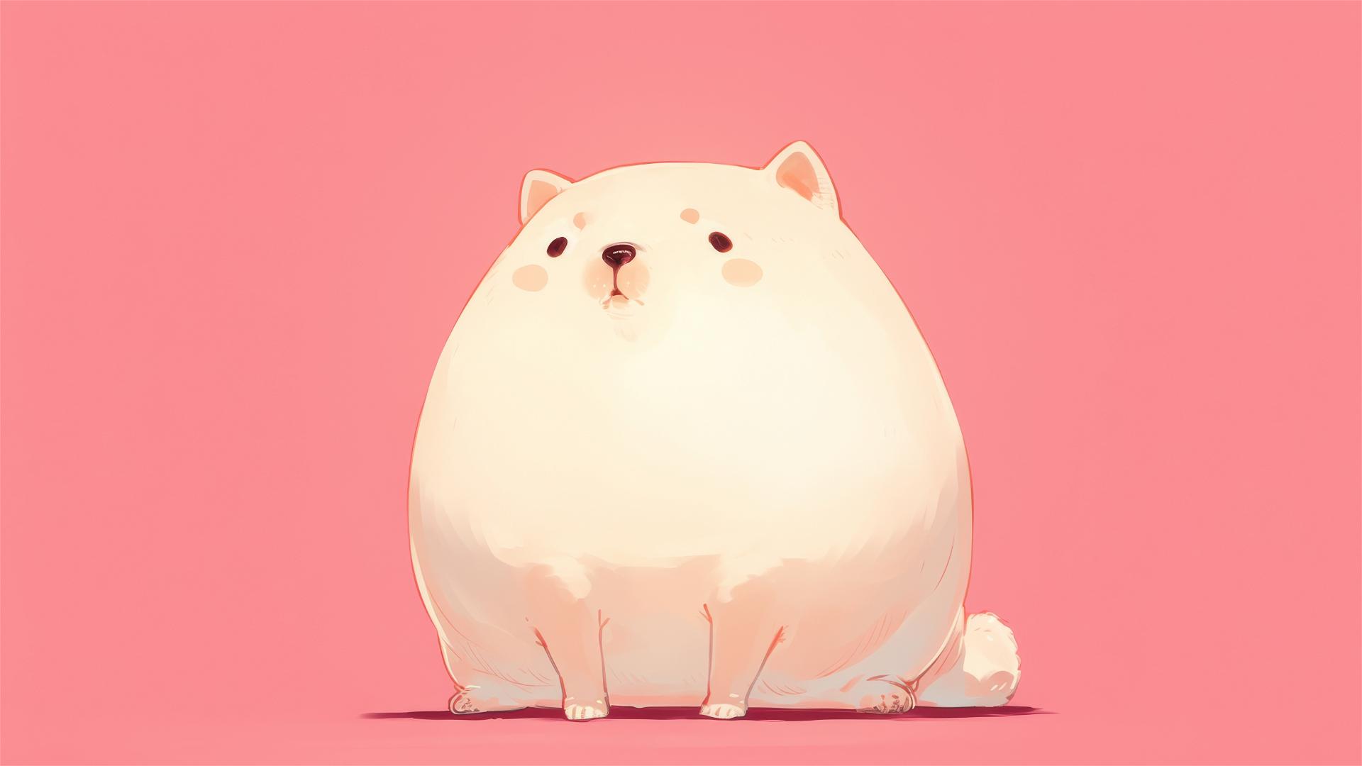 Minimalist 8K chubby dog graphic for iPhone