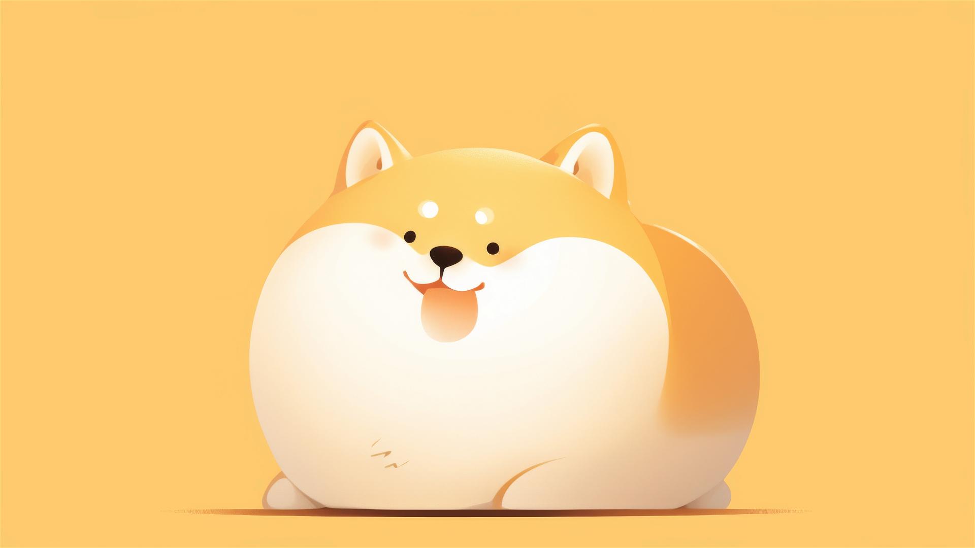 Minimalistic chubby dog design for iPhone, 8k resolution