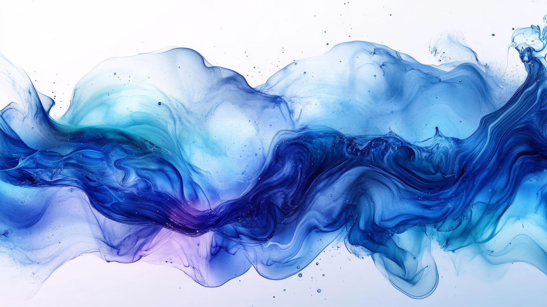 blue wallpaper aesthetic with fluid ink art and abstract shapes