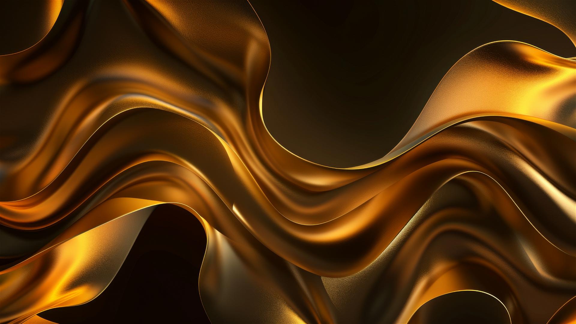 Dark gold flowing shapes on an iPhone background