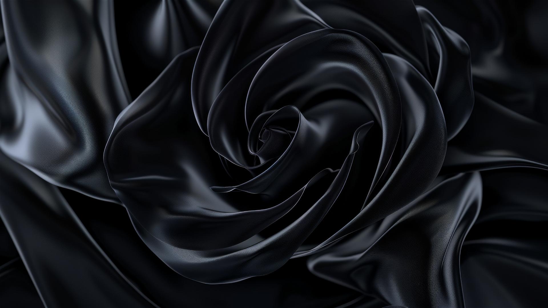 Black rose colored flowing shapes on iPhone screen