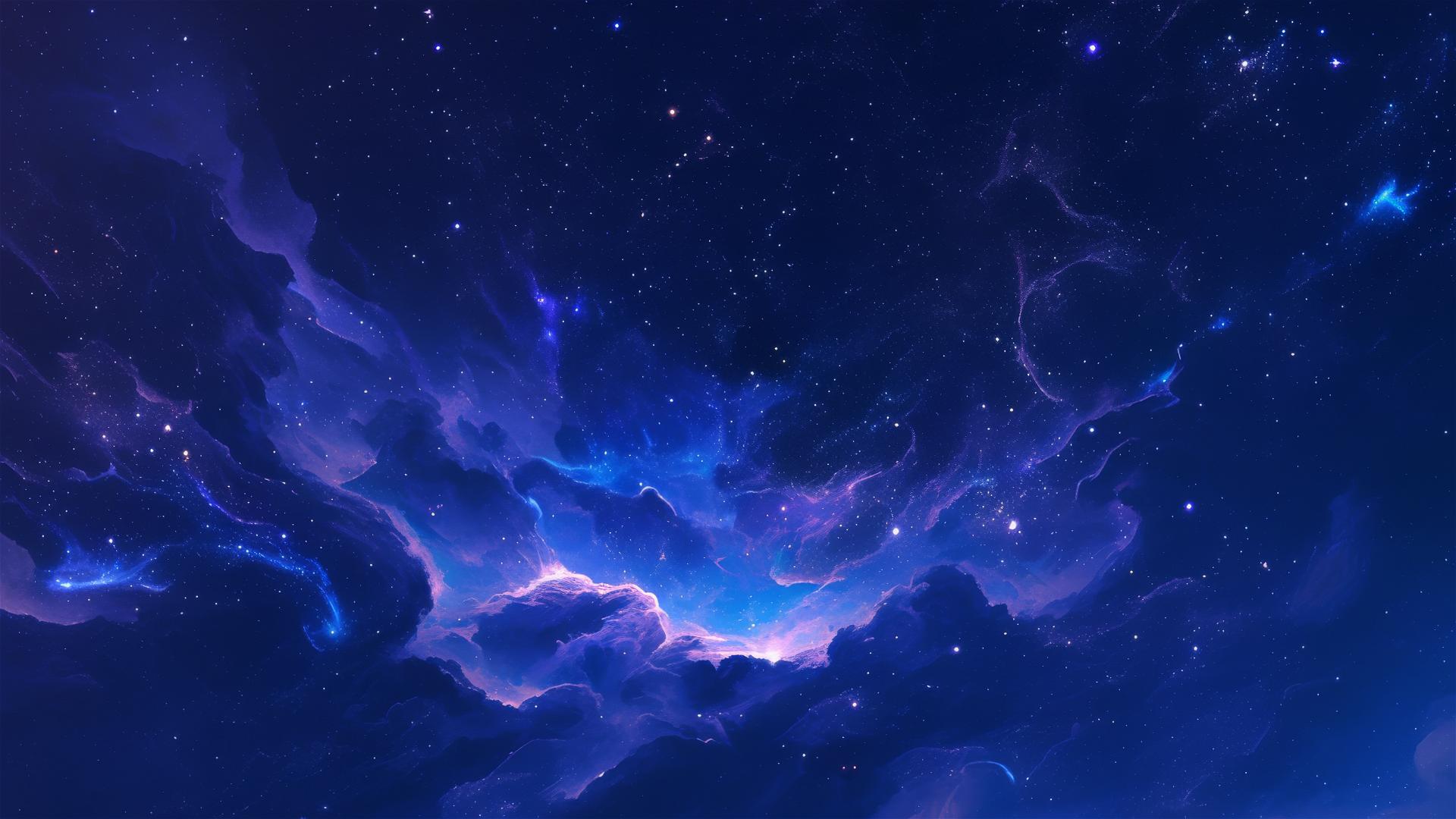 Aesthetic dark nebula obscuring the stars, creating a shadowy celestial tapestry