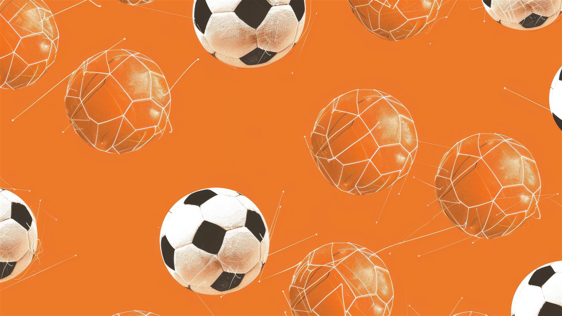 Orange-themed soccer pattern with clear plan lines