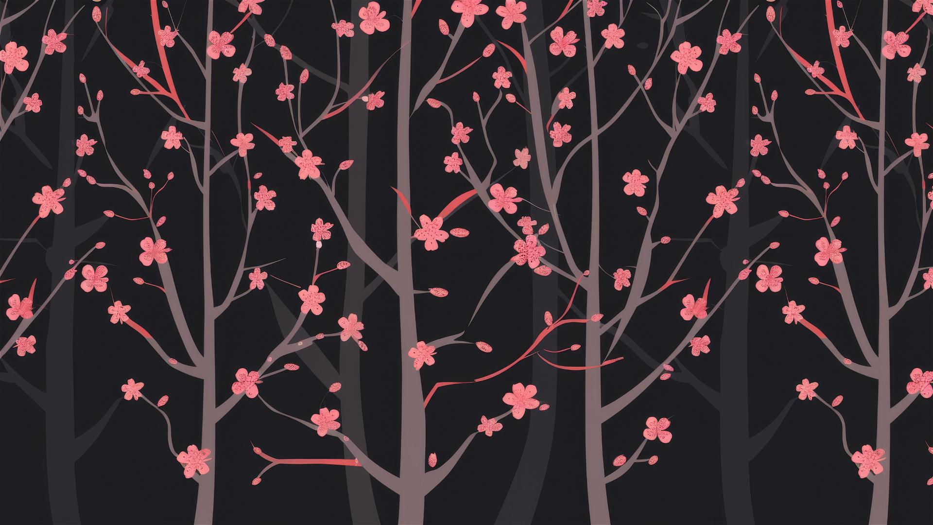 Simple sakura tree pattern