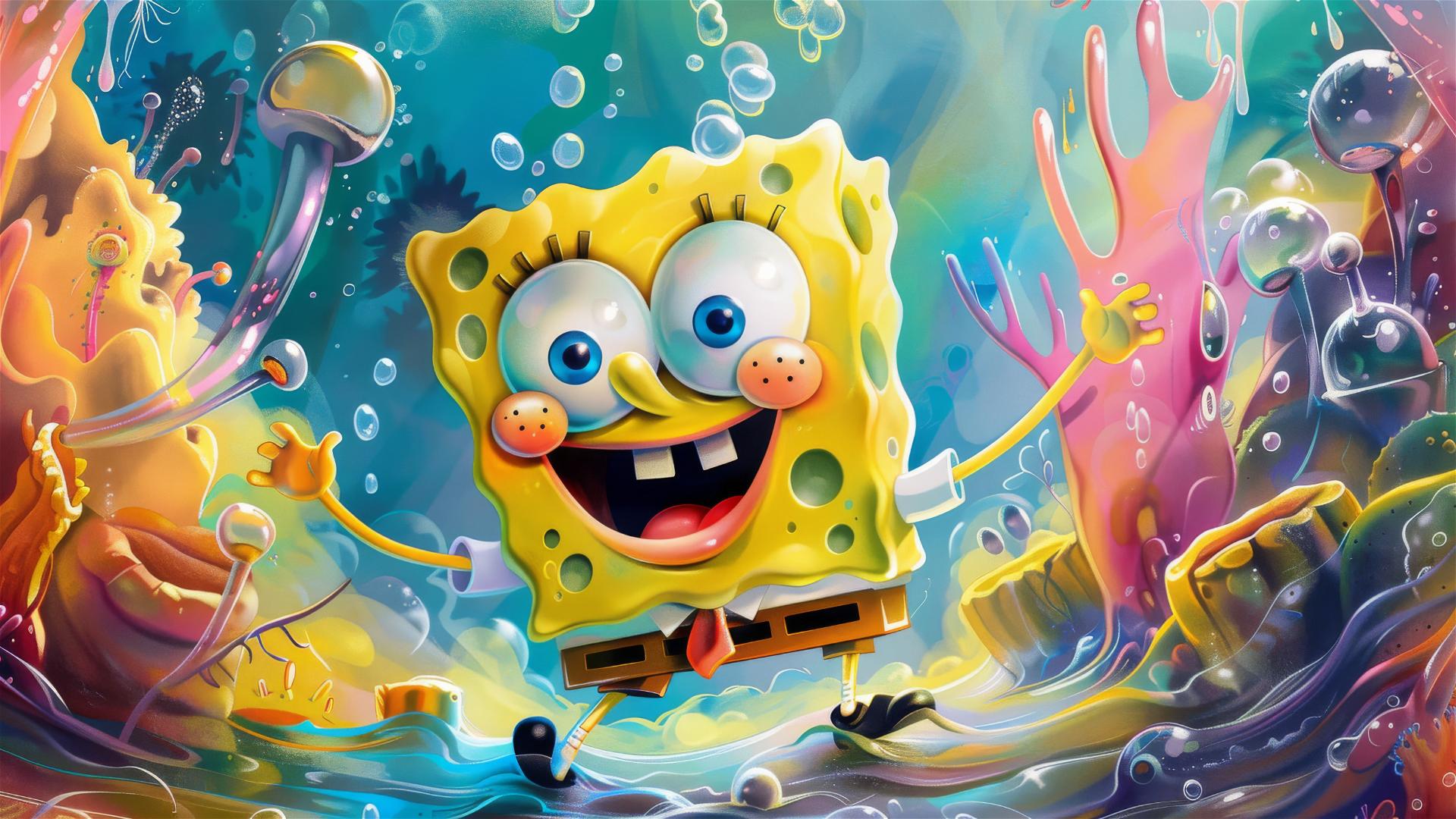 Vintage Spongebob squarepants poster art