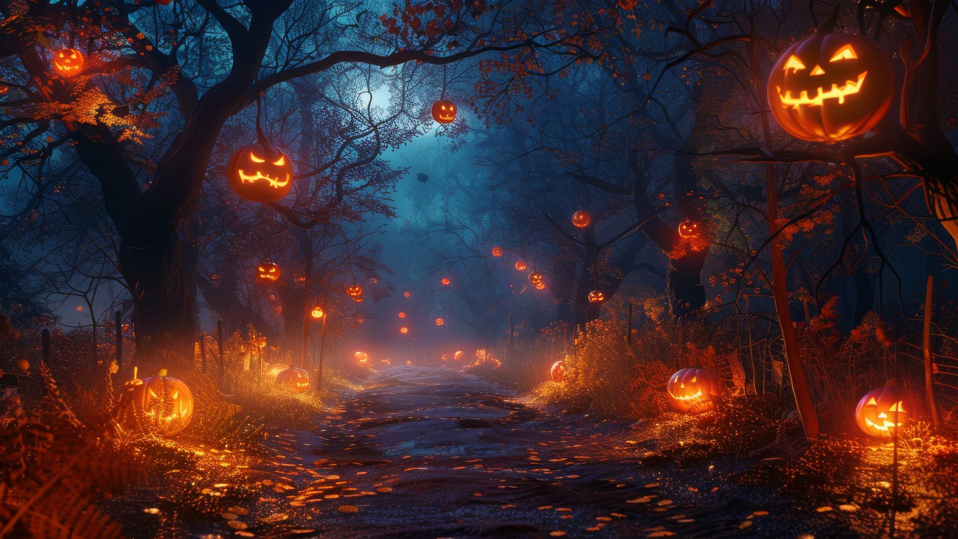 spooky Halloween background with dark tones