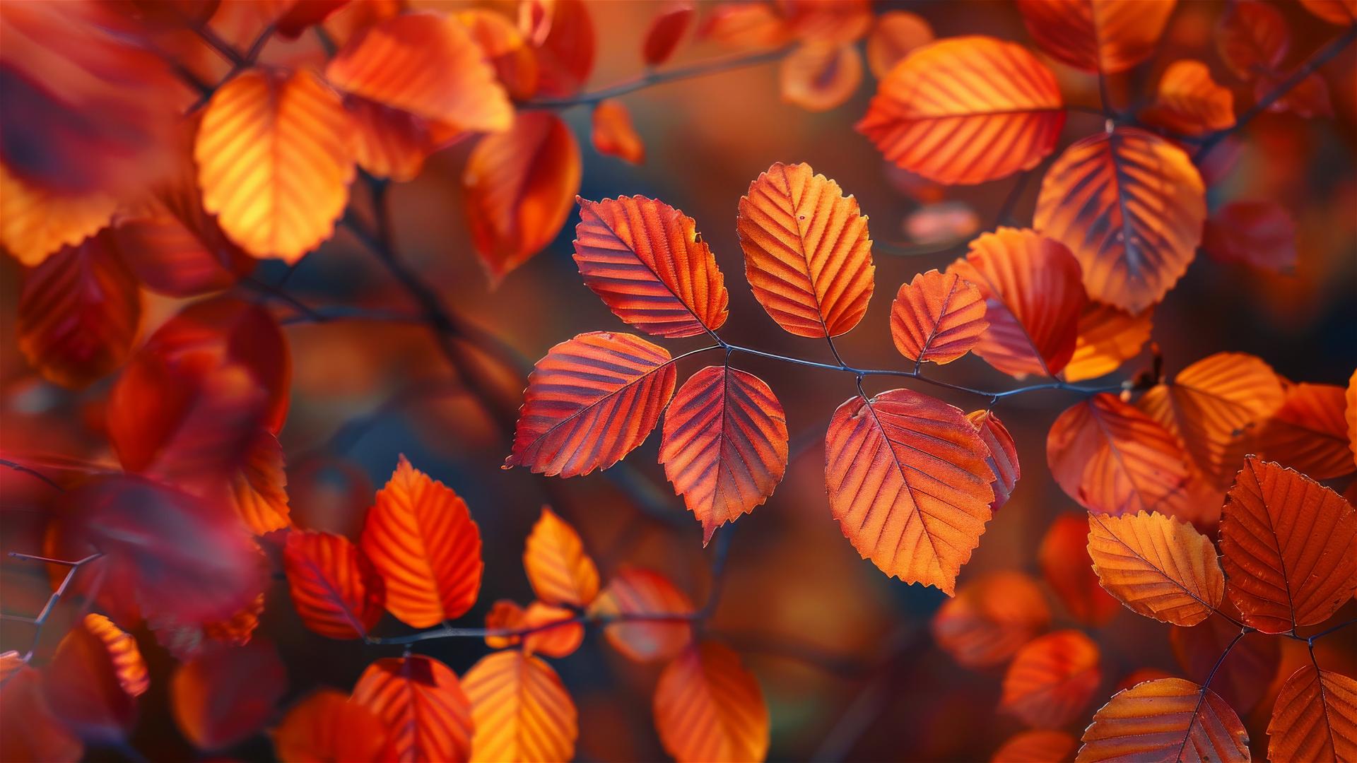 Aesthetic Autumn background with vibrant fall colors.