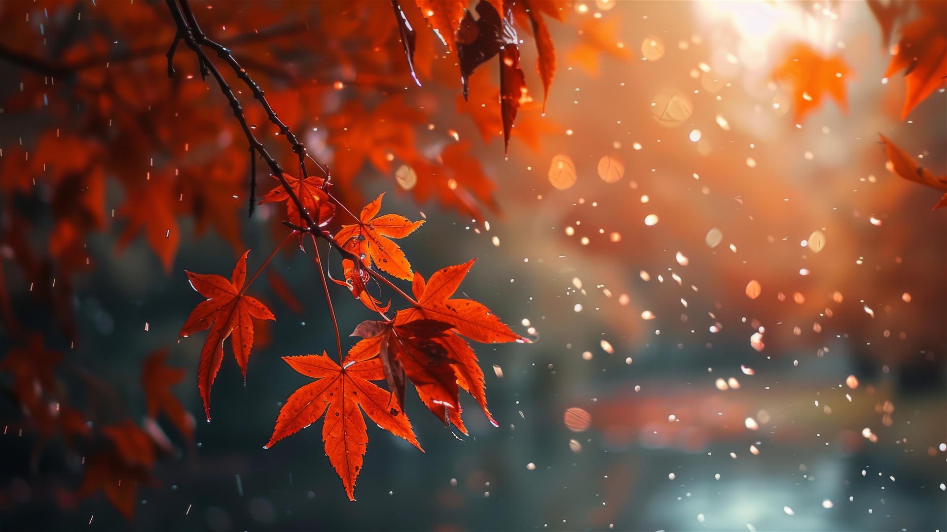 Aesthetic autumn background with fall foliage in high resolution.