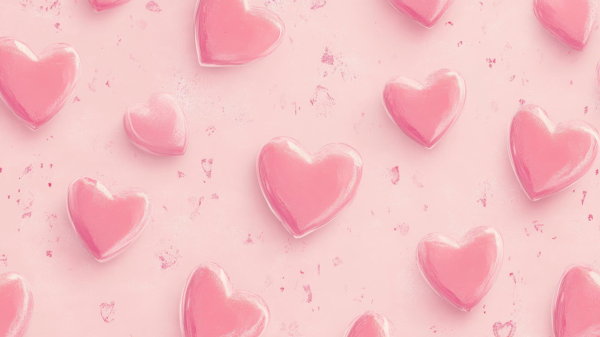 pink preppy wallpaper with whimsical pink hearts on a soft pink background