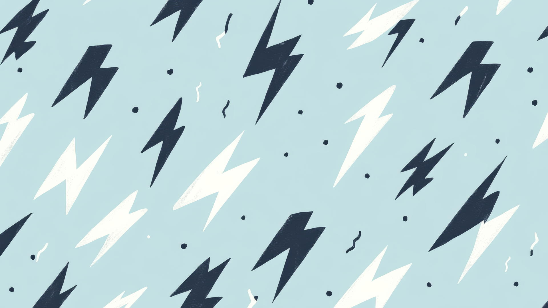 preppy wallpaper with monochrome lightning bolts on a light blue background