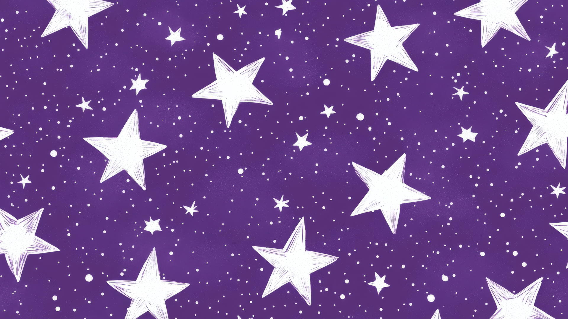 preppy purple wallpaper with white stars and silver dots
