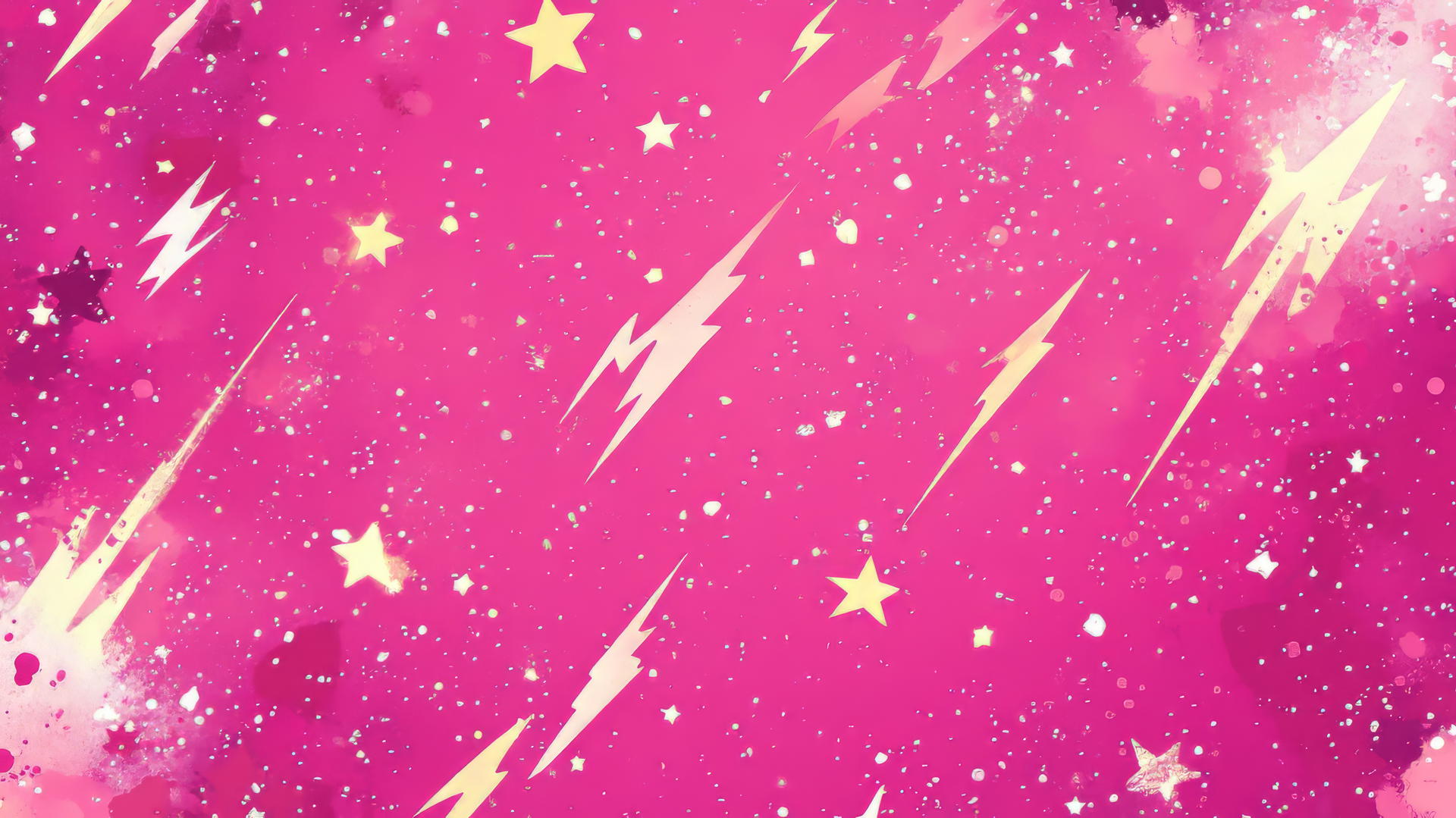 cute hot pink wallpaper with tiny lightning bolts and stars
