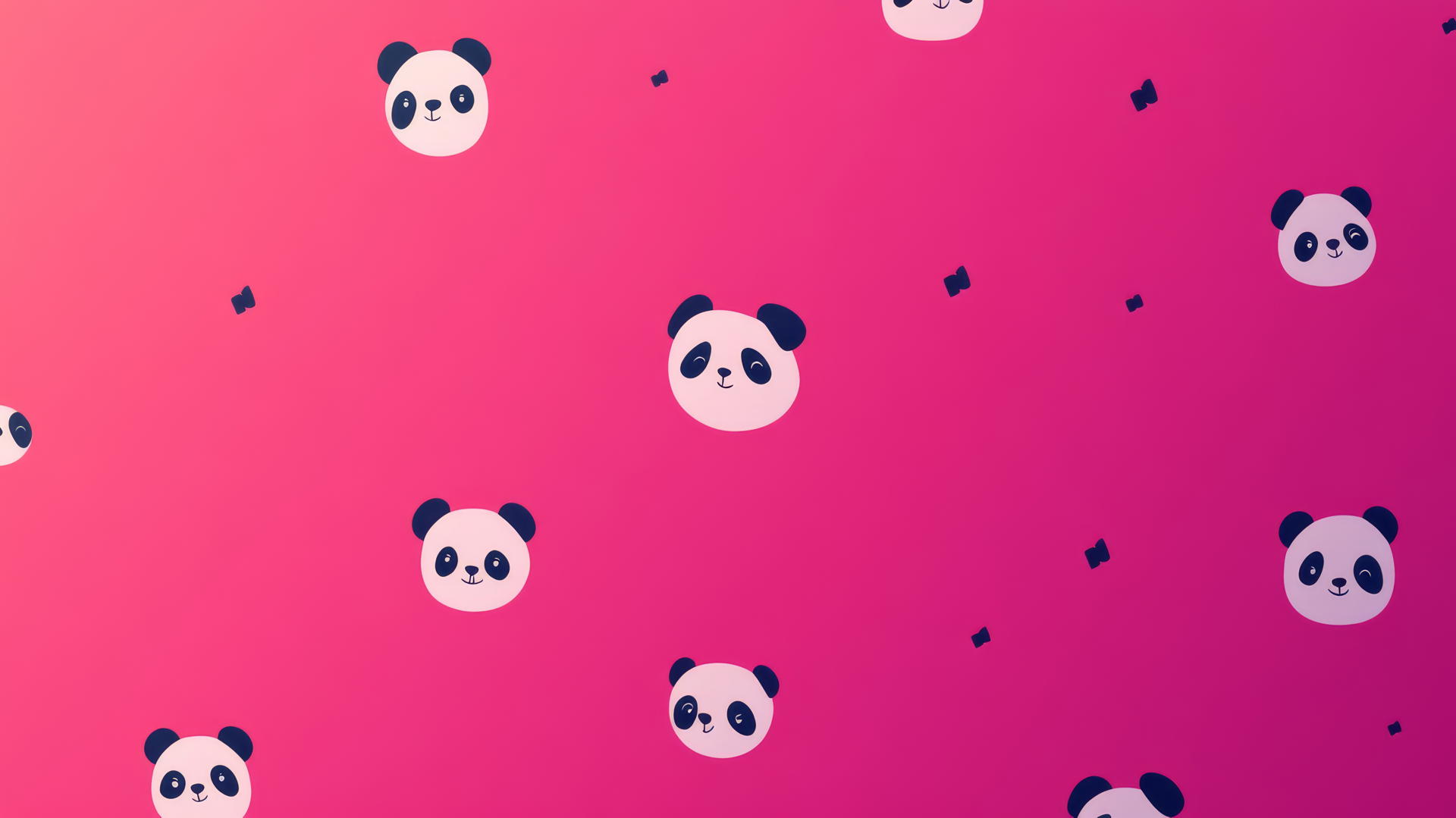 cute pink wallpaper with small animal icons like pandas and koalas