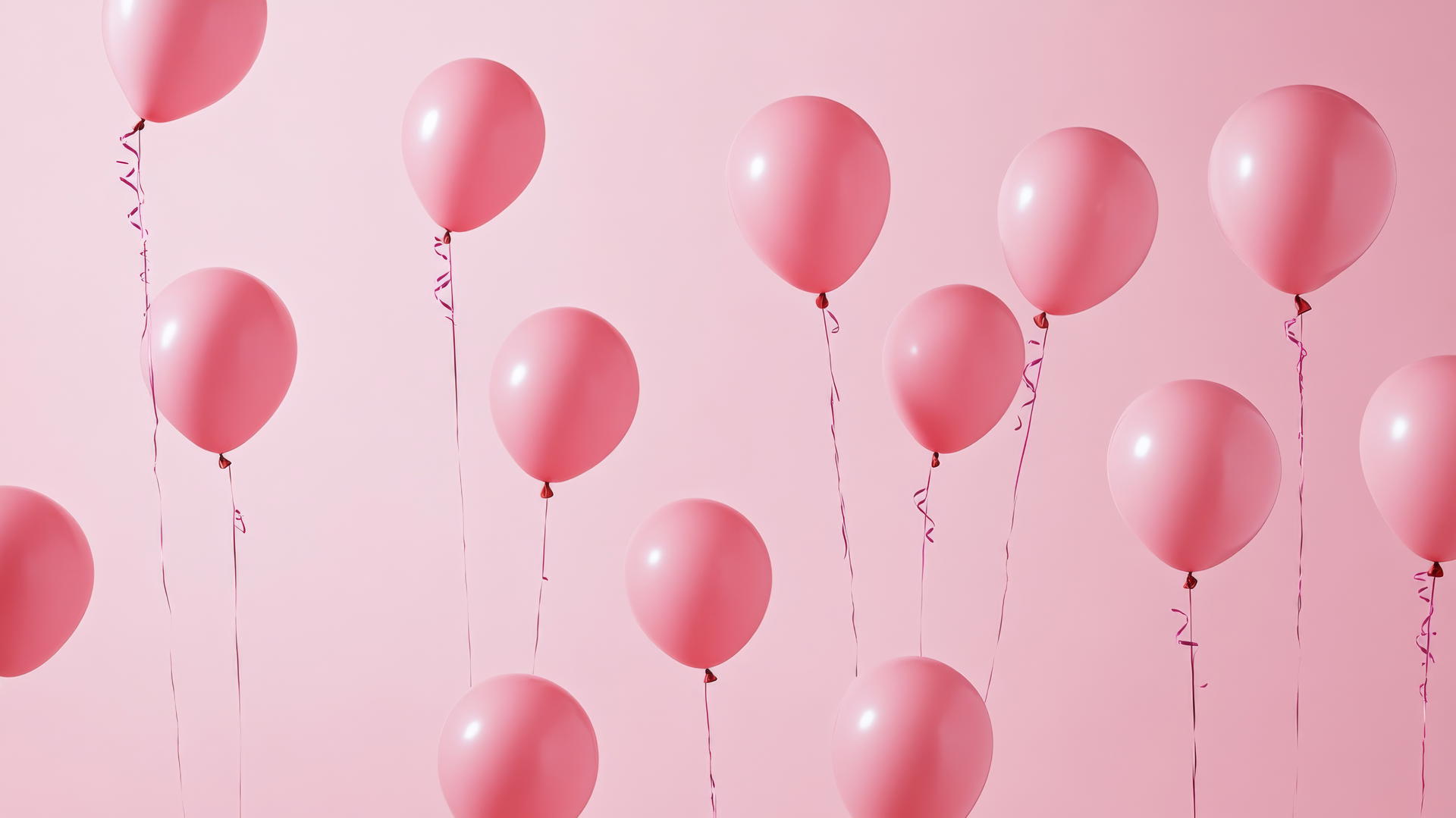 pink aesthetic wallpaper with floating pink balloons on light pink background