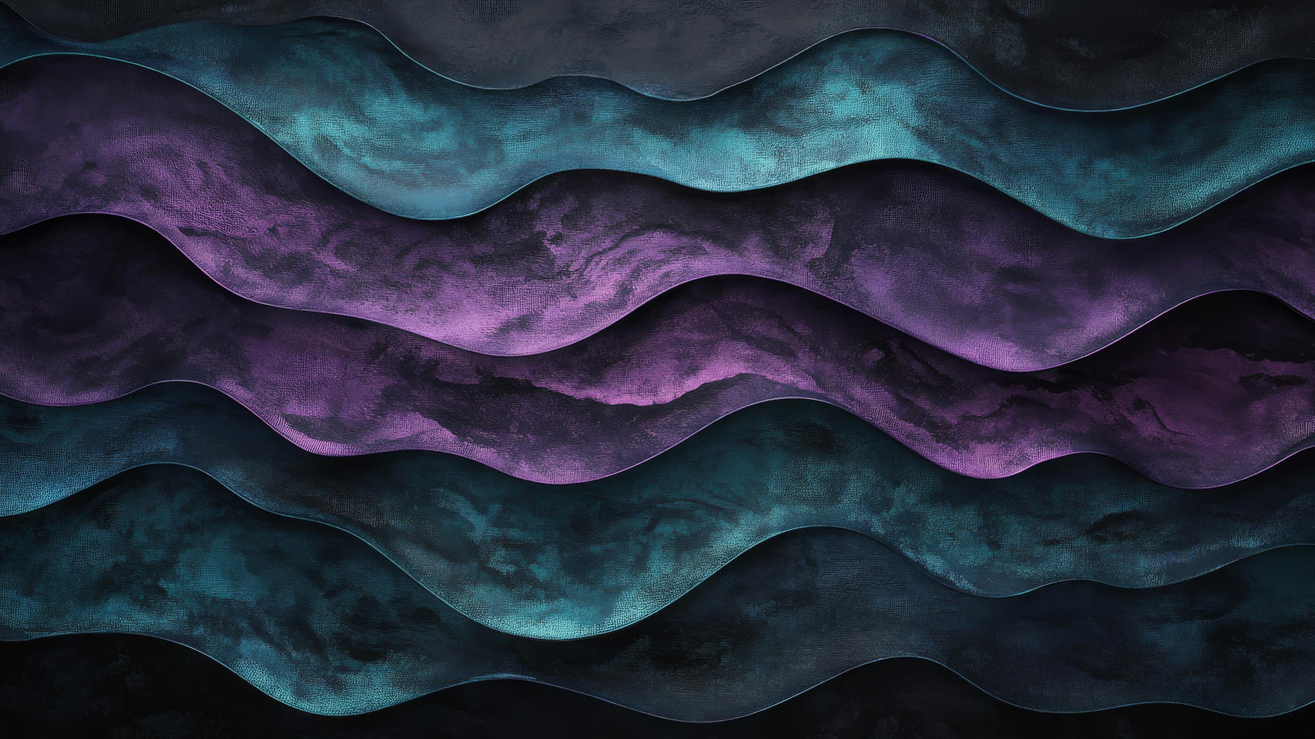 Black wallpaper for girls with subtle dark purple and teal waves
