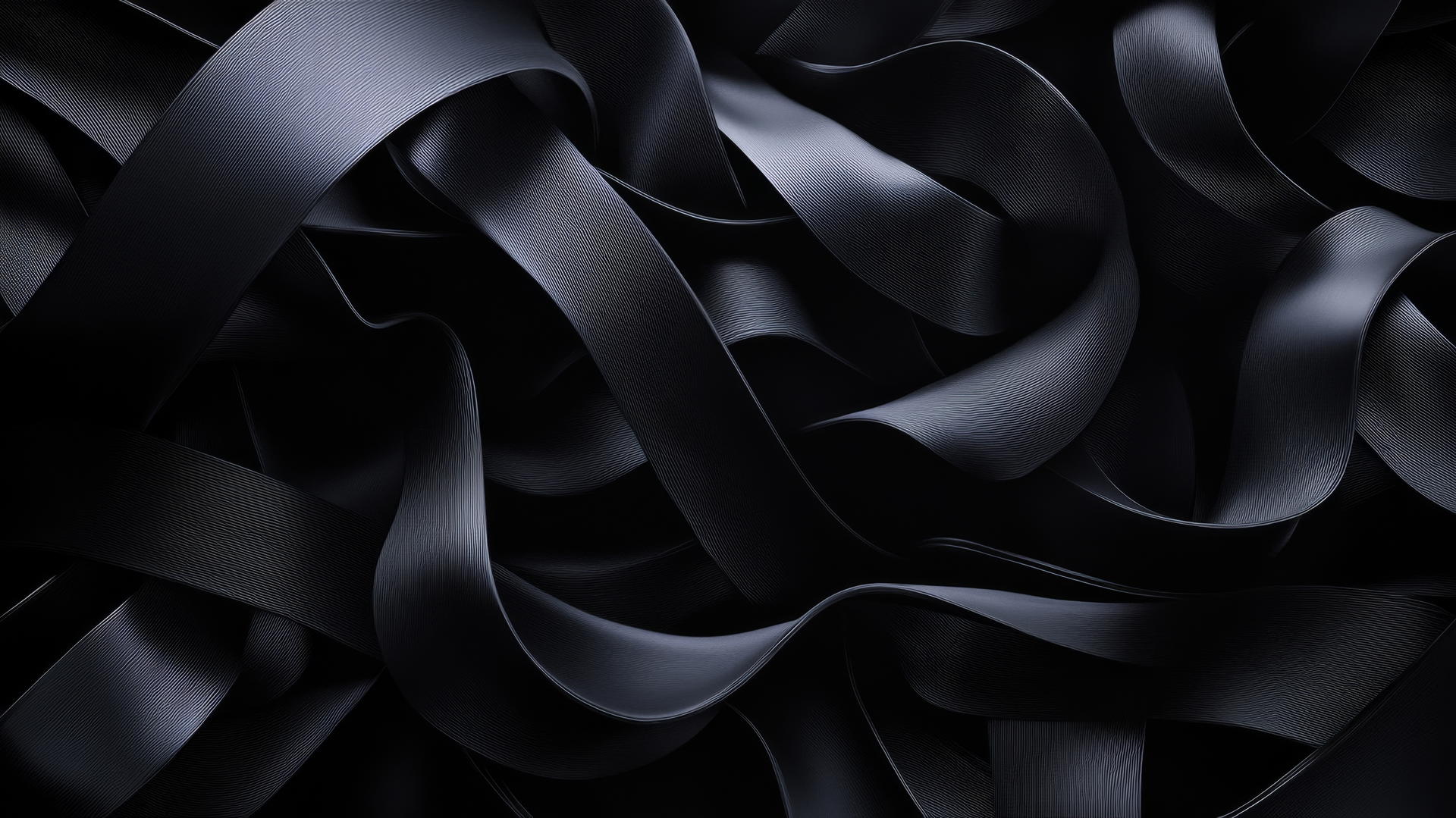 Aesthetic black wallpaper with intertwined ribbons