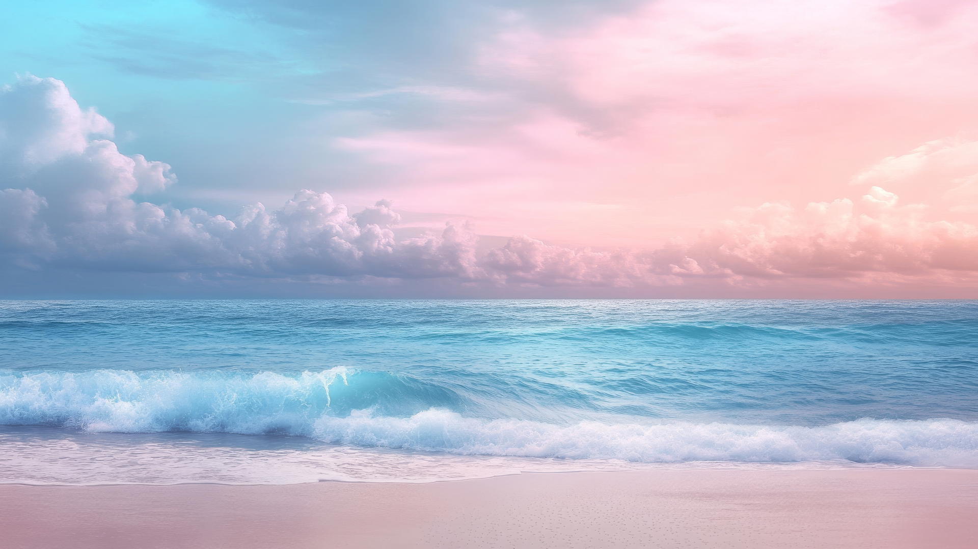 summer background wallpaper with pastel blue and pink seaside horizon