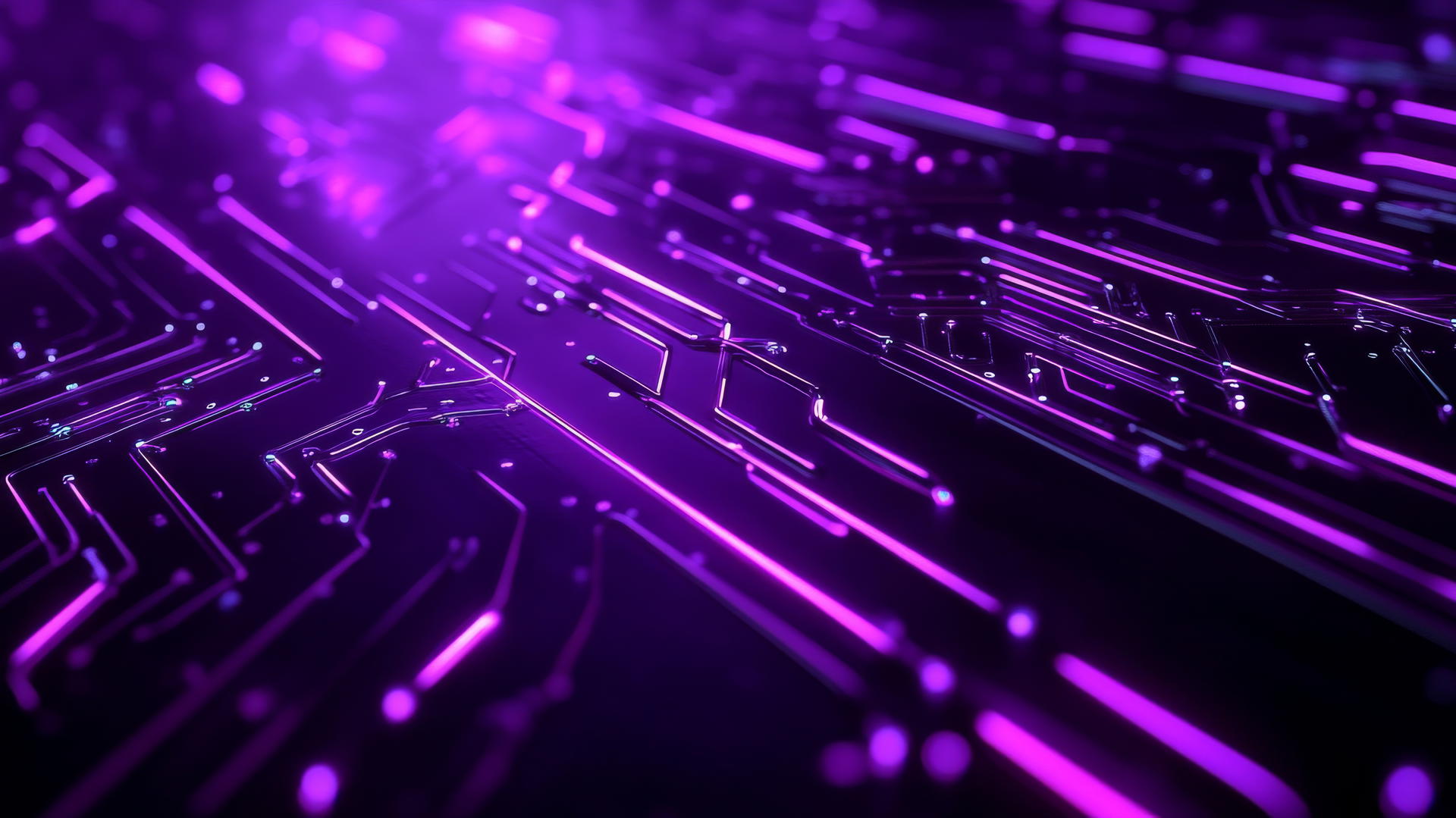 purple background wallpaper with glowing, circuit-like lines
