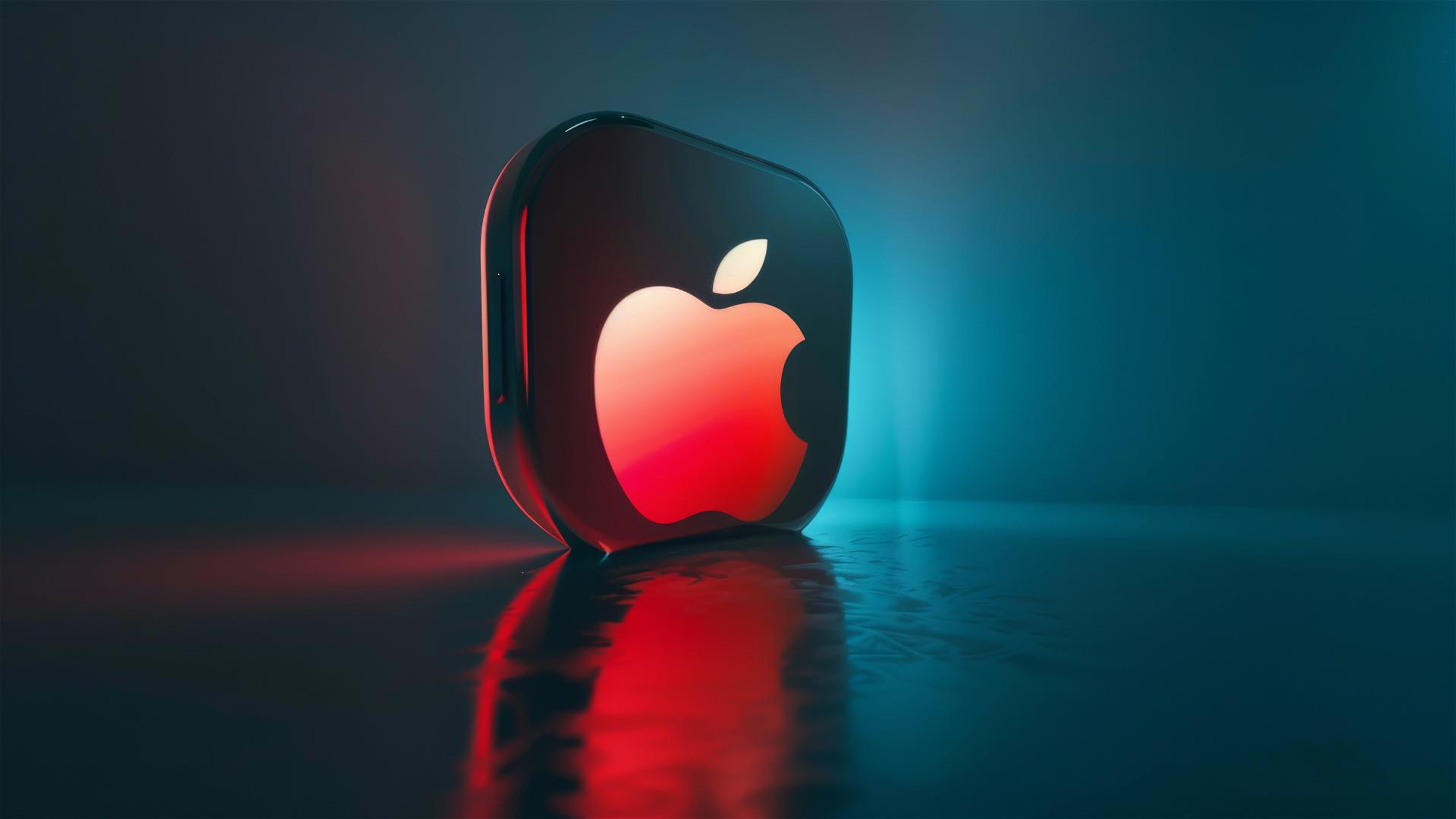 Ultra-detailed close-up of the Apple iPhone logo