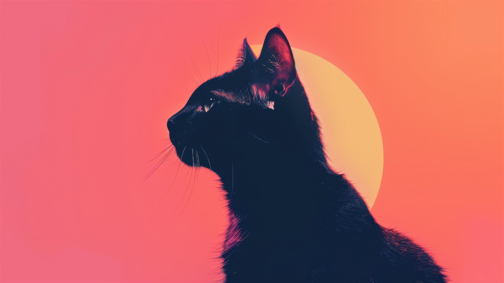 Minimalistic, detailed 8K cat design