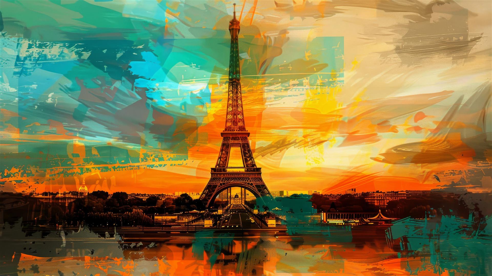 Abstract interpretation of Paris cityscape