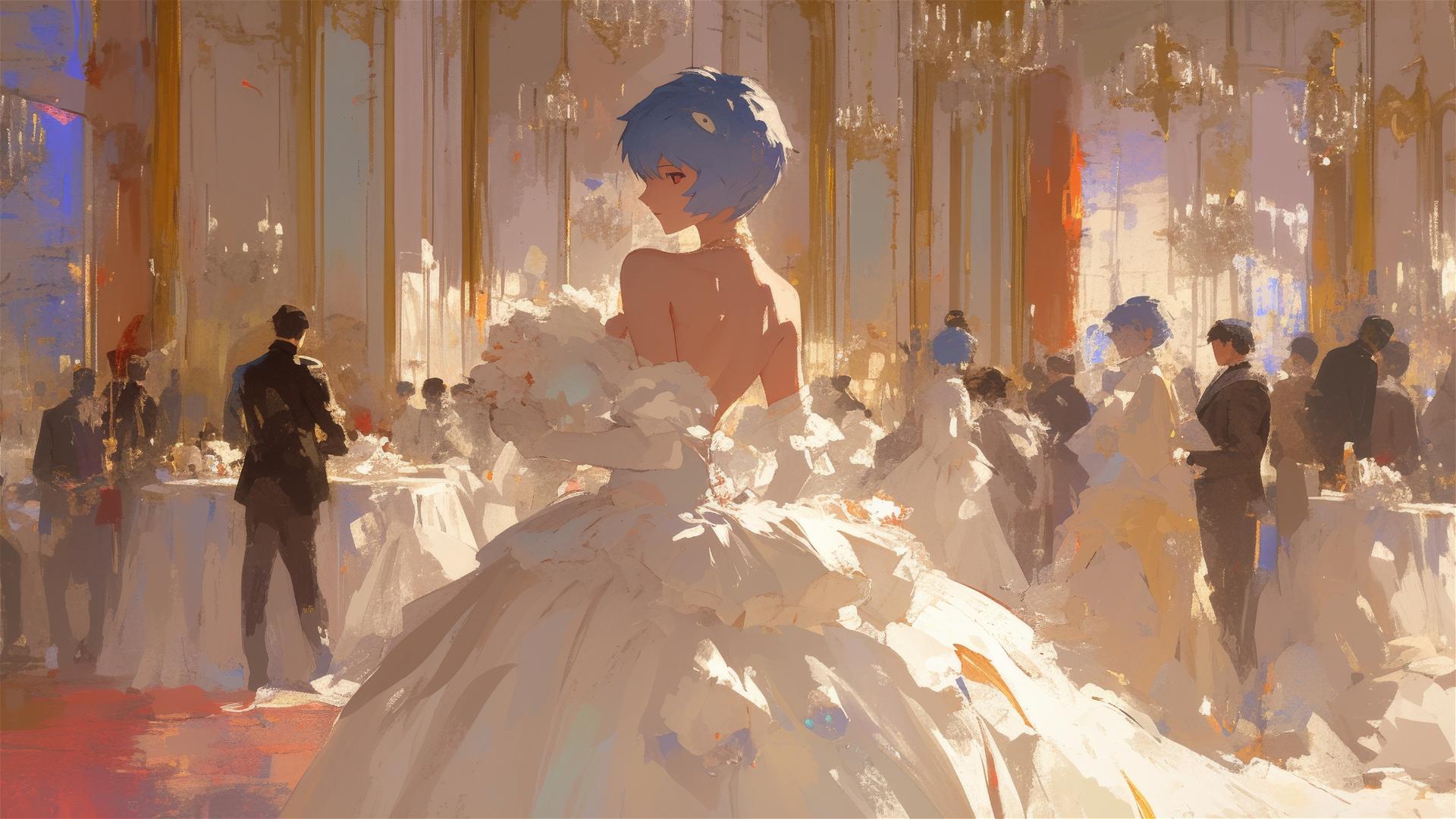 Rei Ayanami in ball gown at Kyoto gala