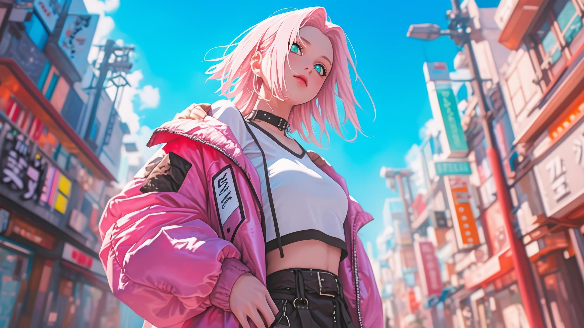 Sakura Haruno in Tokyo street fashion in Harajuku