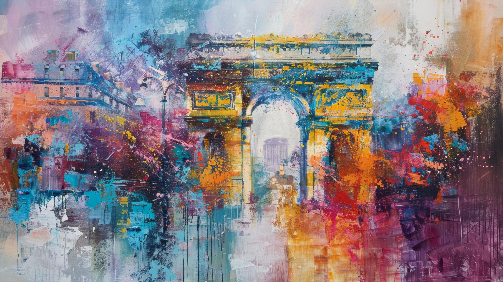 Abstract art interpretation of Paris