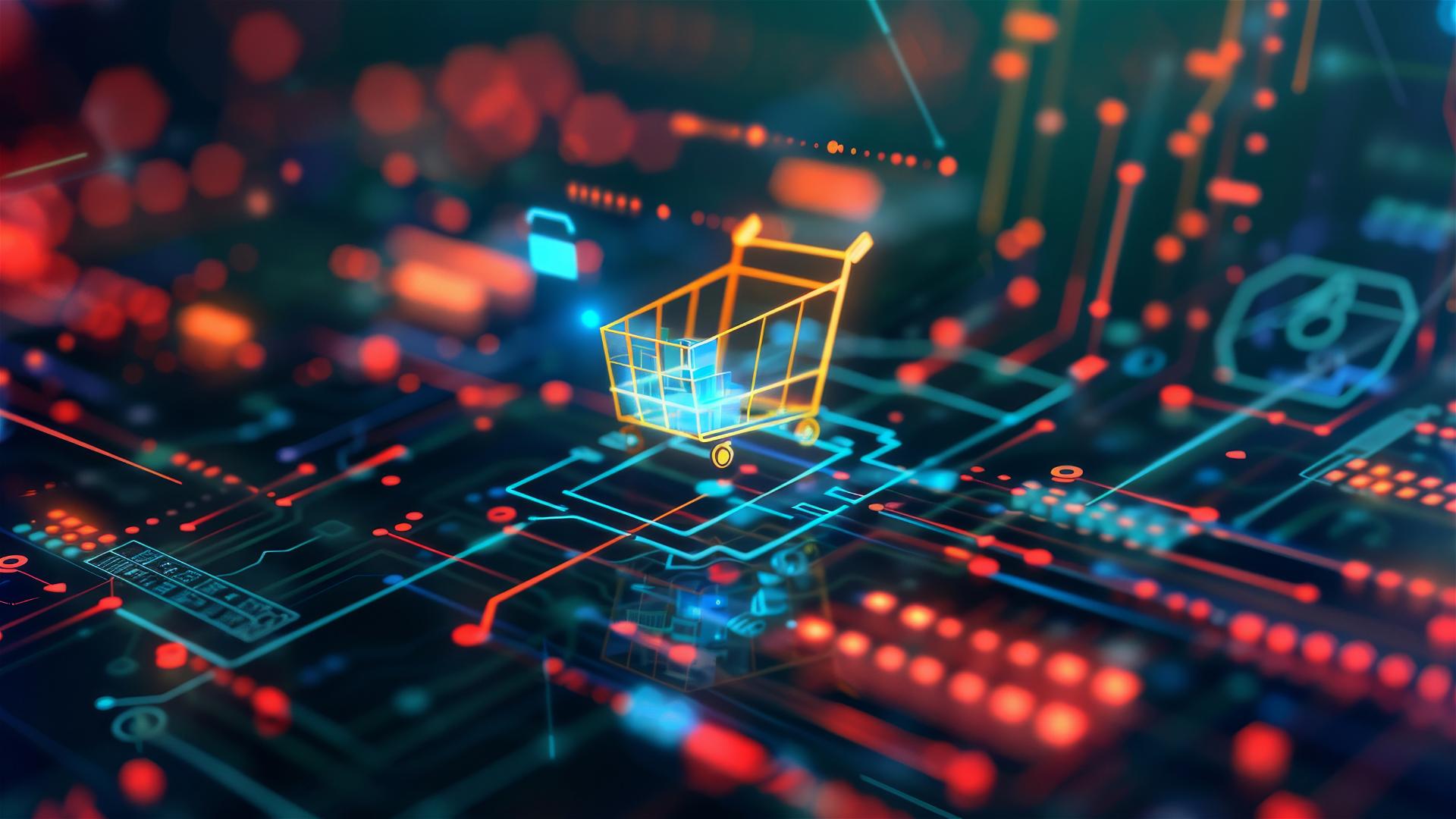 Abstract tech e-commerce background