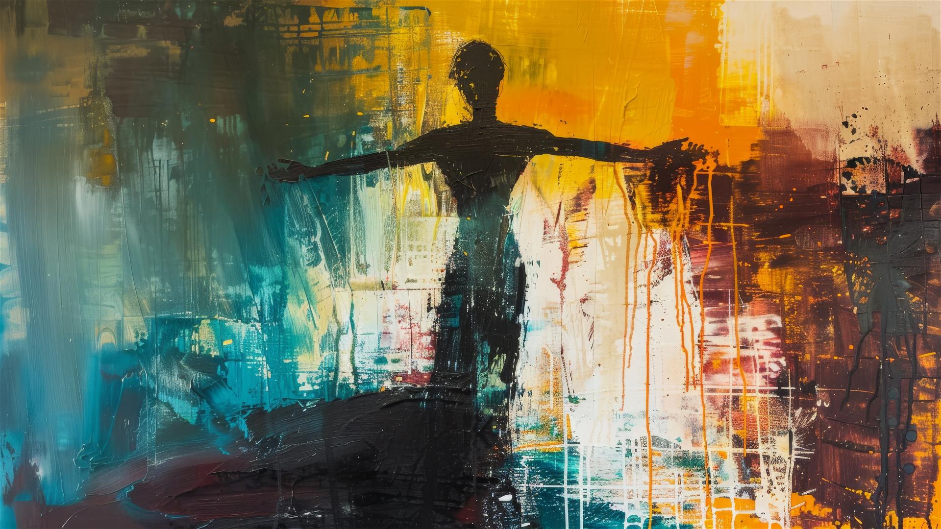 abstract painting of a woman's full body