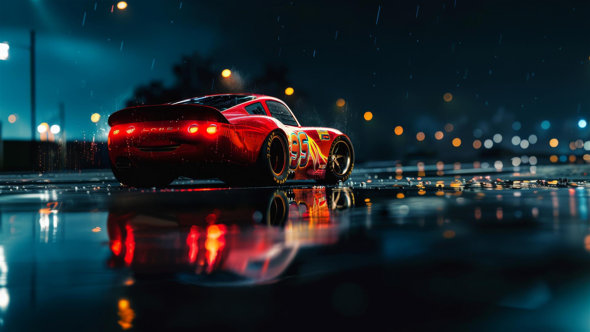 Lightning McQueen from Harry Potter in Pixar style
