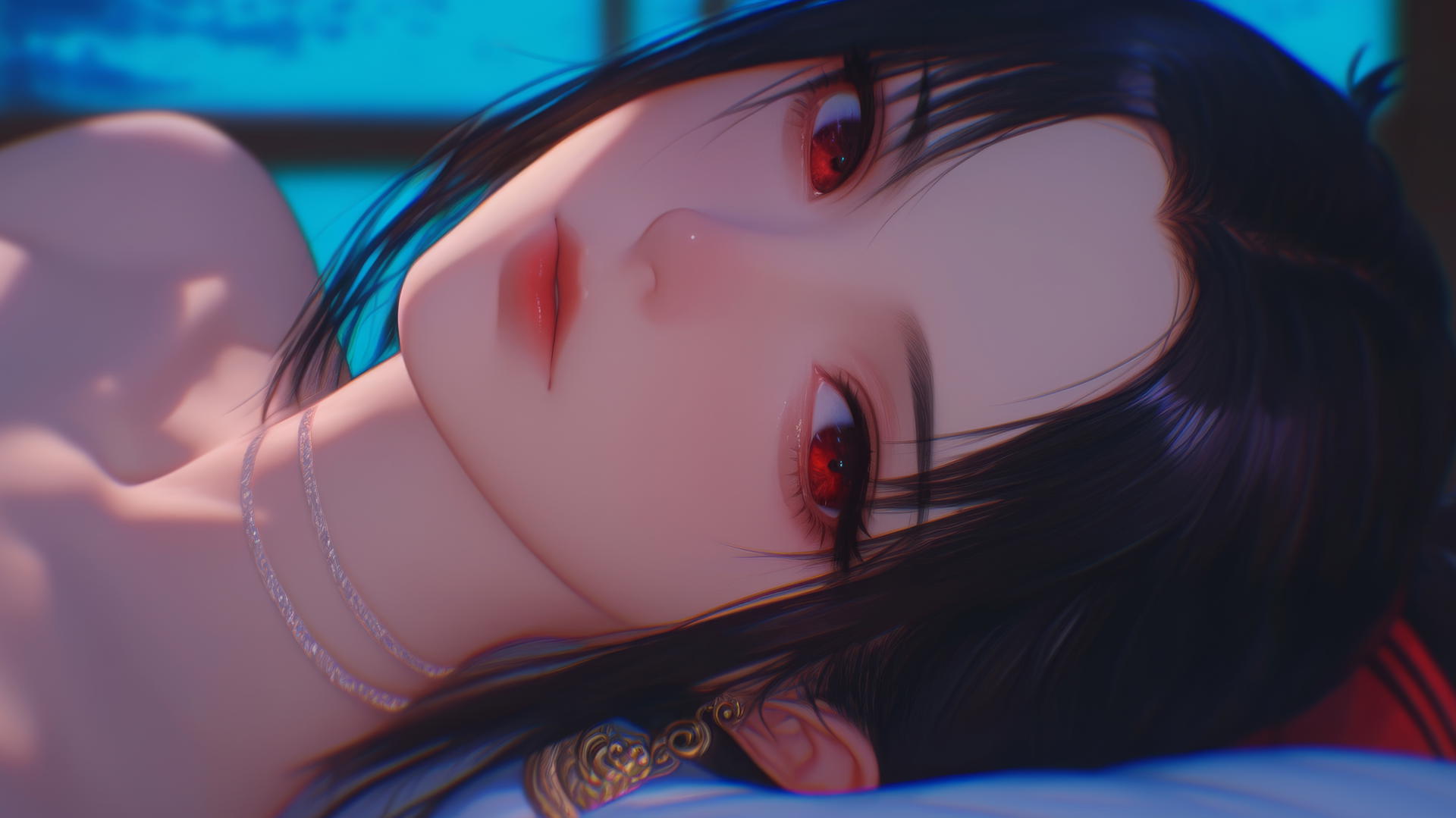 Kaguya Shinomiya with red eyes