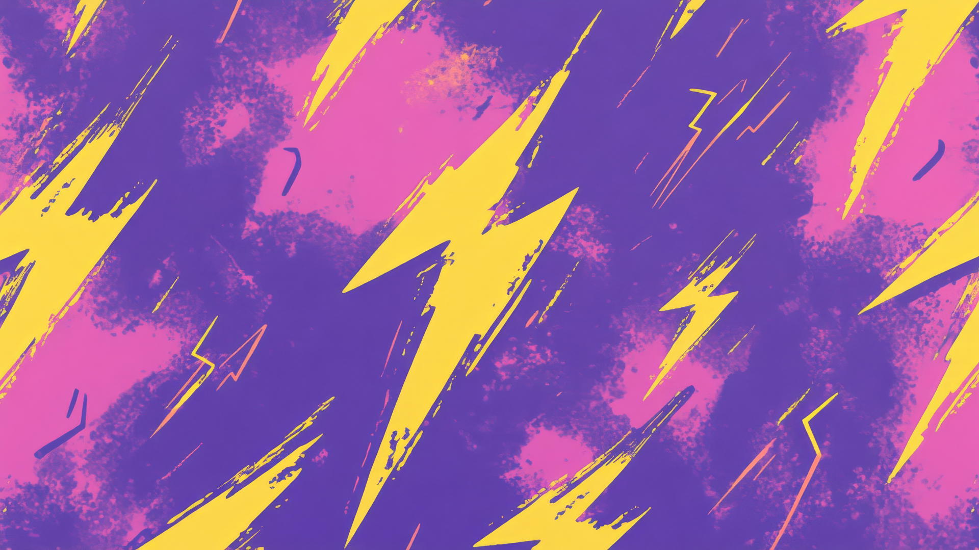 dynamic purple lightning bolts with yellow accents on pastel purple, purple preppy wallpaper