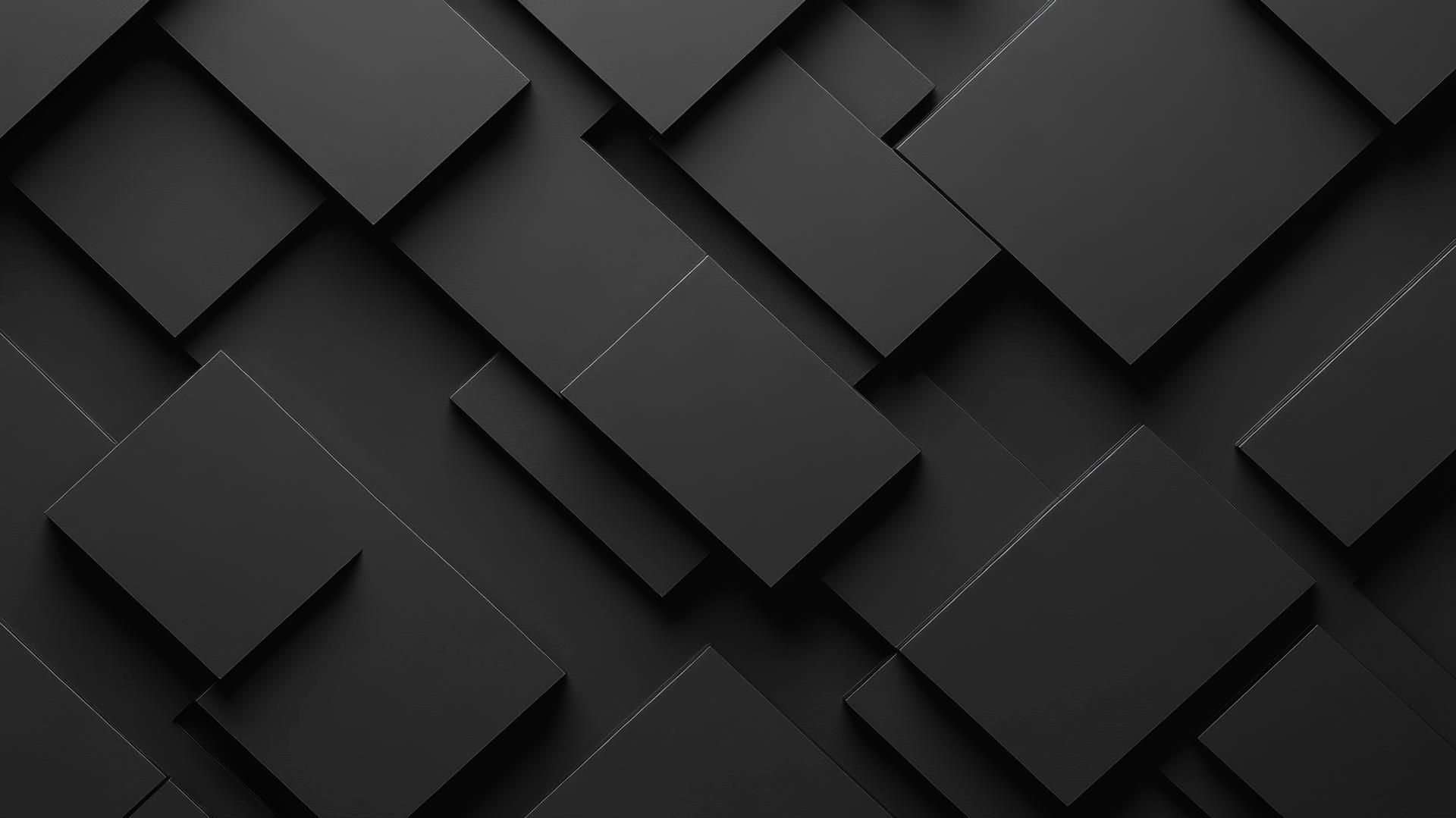 A seamless pattern of black geometric shapes on a dark gray background, black wallpaper aesthetic