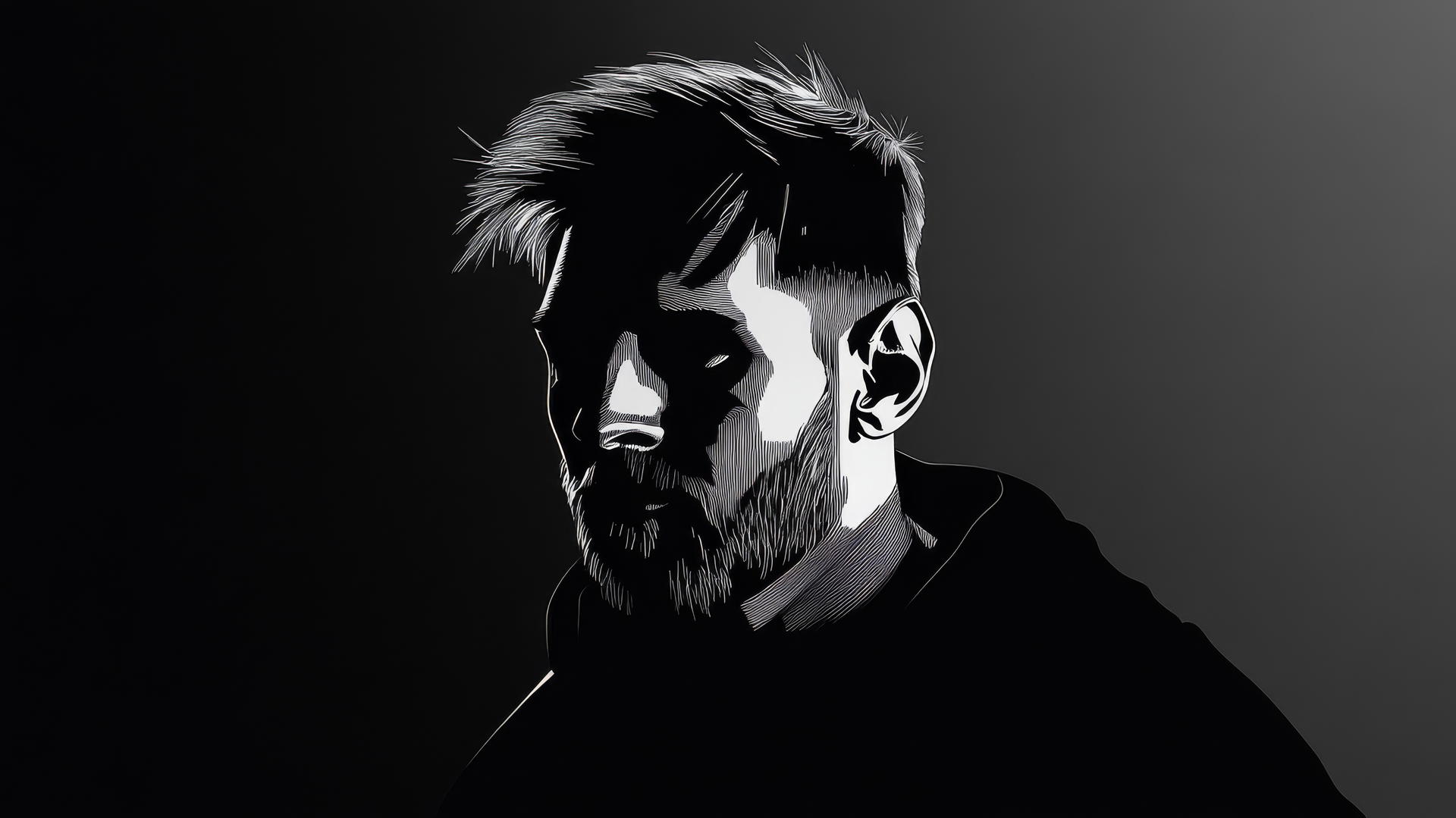 Messi wallpaper 4K black-and-white portrait with colored jersey number