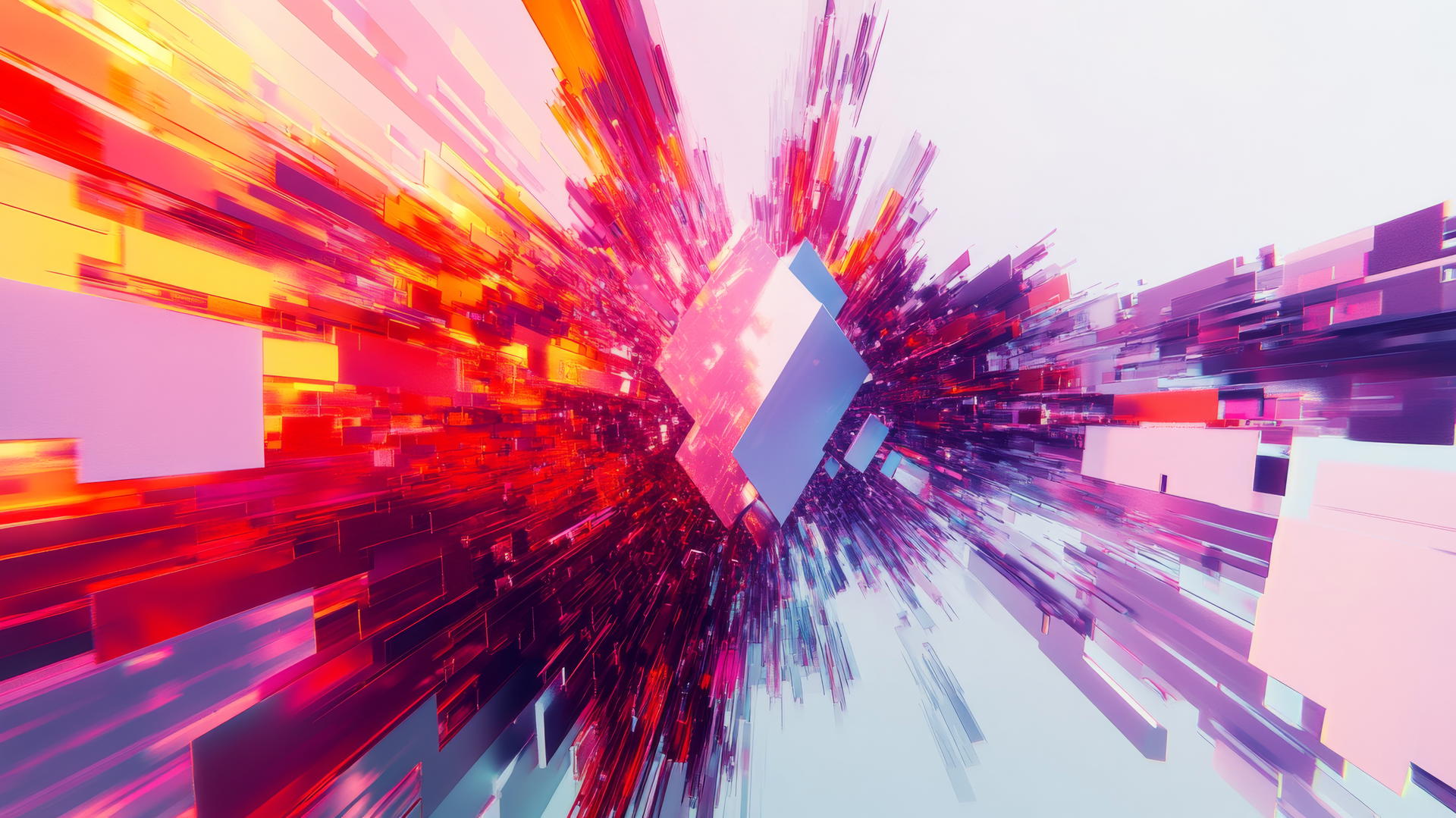 y2k wallpaper with 3D abstract shape, glitchy effects, digital artifacts on white background