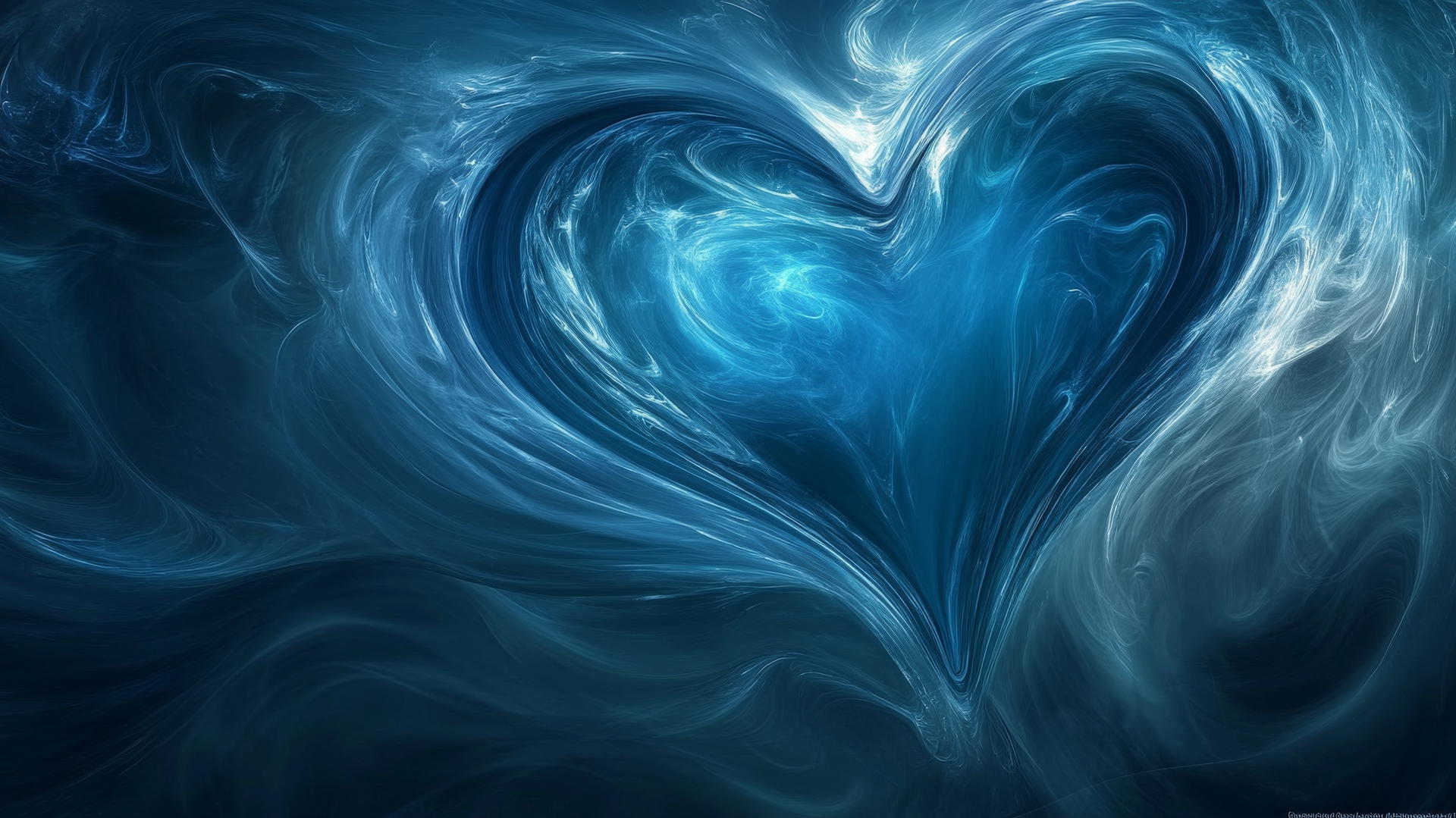 blue heart wallpaper with abstract swirls