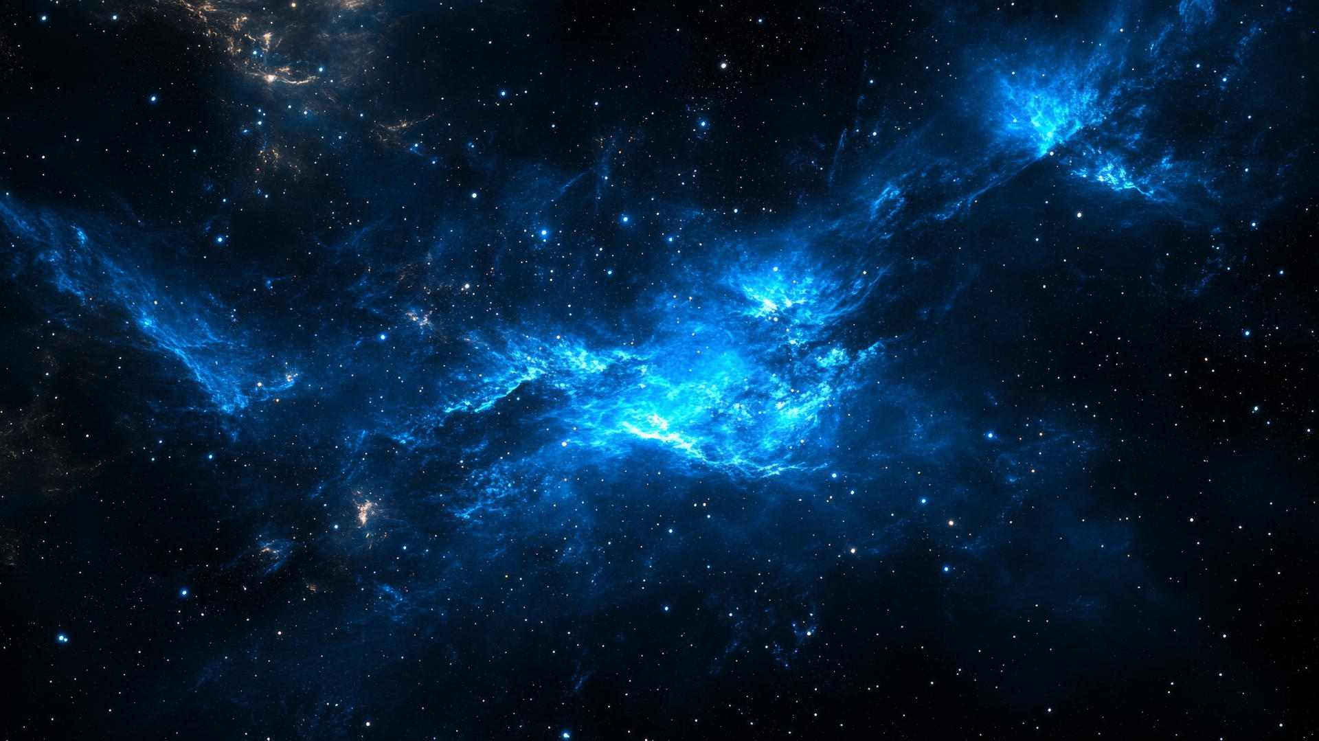 Black and blue wallpaper featuring a cosmic nebula against a black space background.