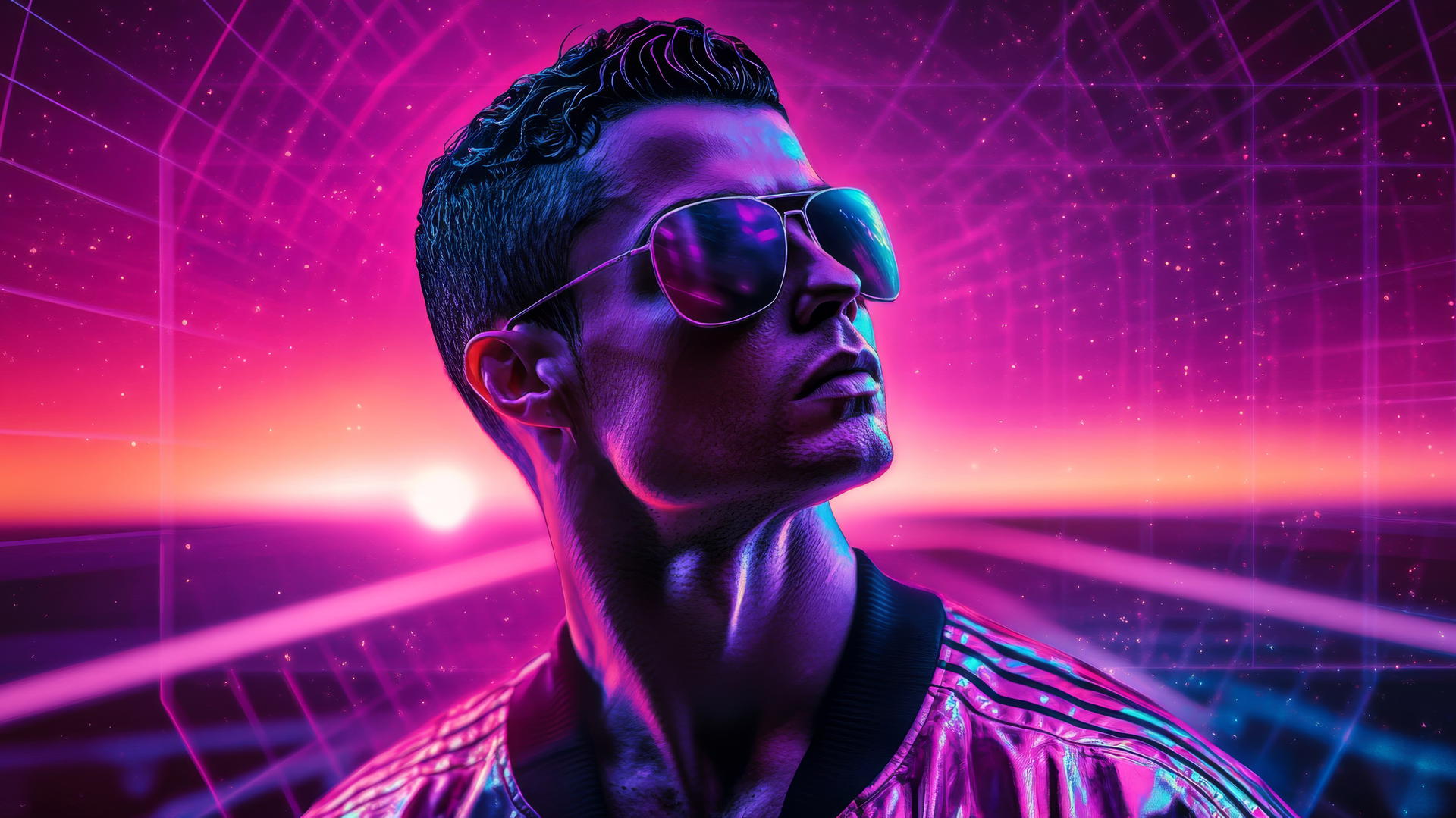 Cool Ronaldo wallpaper with vaporwave aesthetic