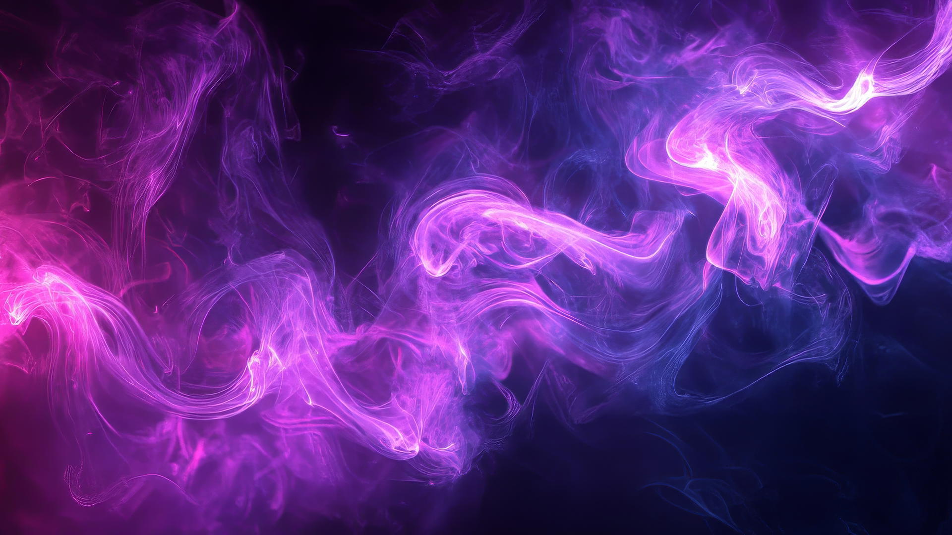 wallpaper purple 4k, swirling purple smoke with glowing neon accents on black background