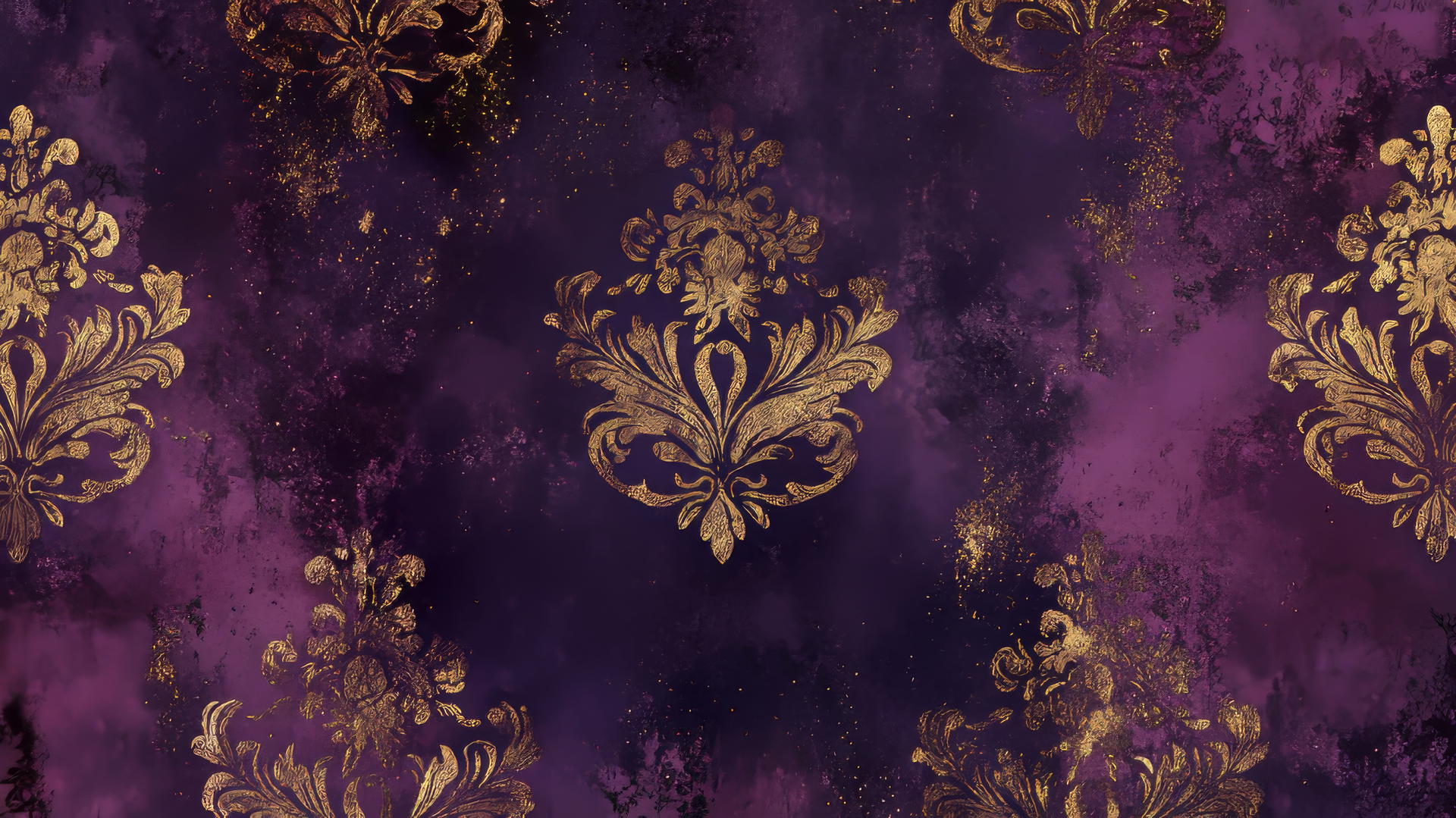 Dark purple wallpaper with metallic highlights and subtle glitter effects
