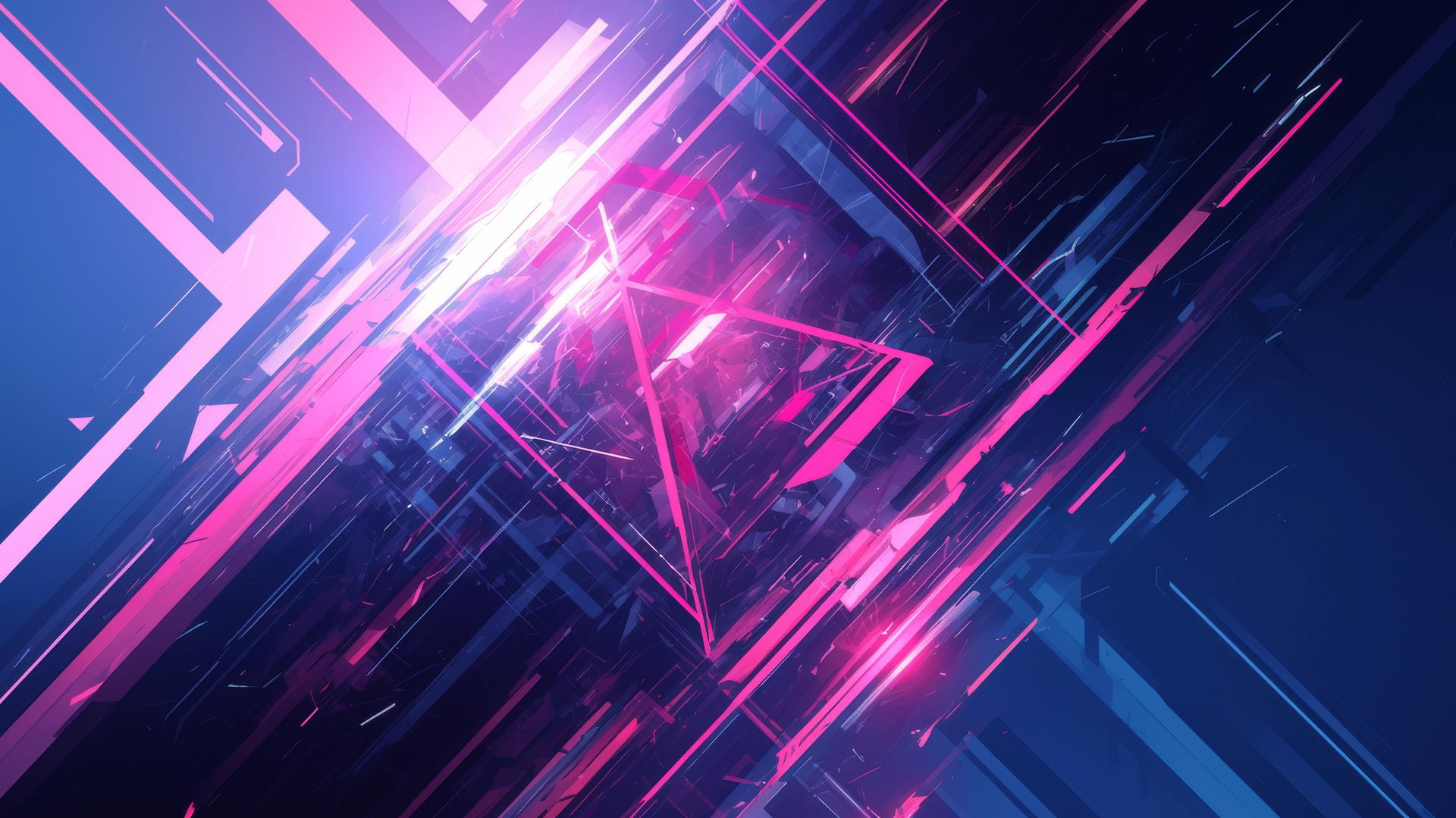 High-tech abstract design with sharp geometric shapes, smooth gradients, and glowing neon accents, cool wallpapers 4k