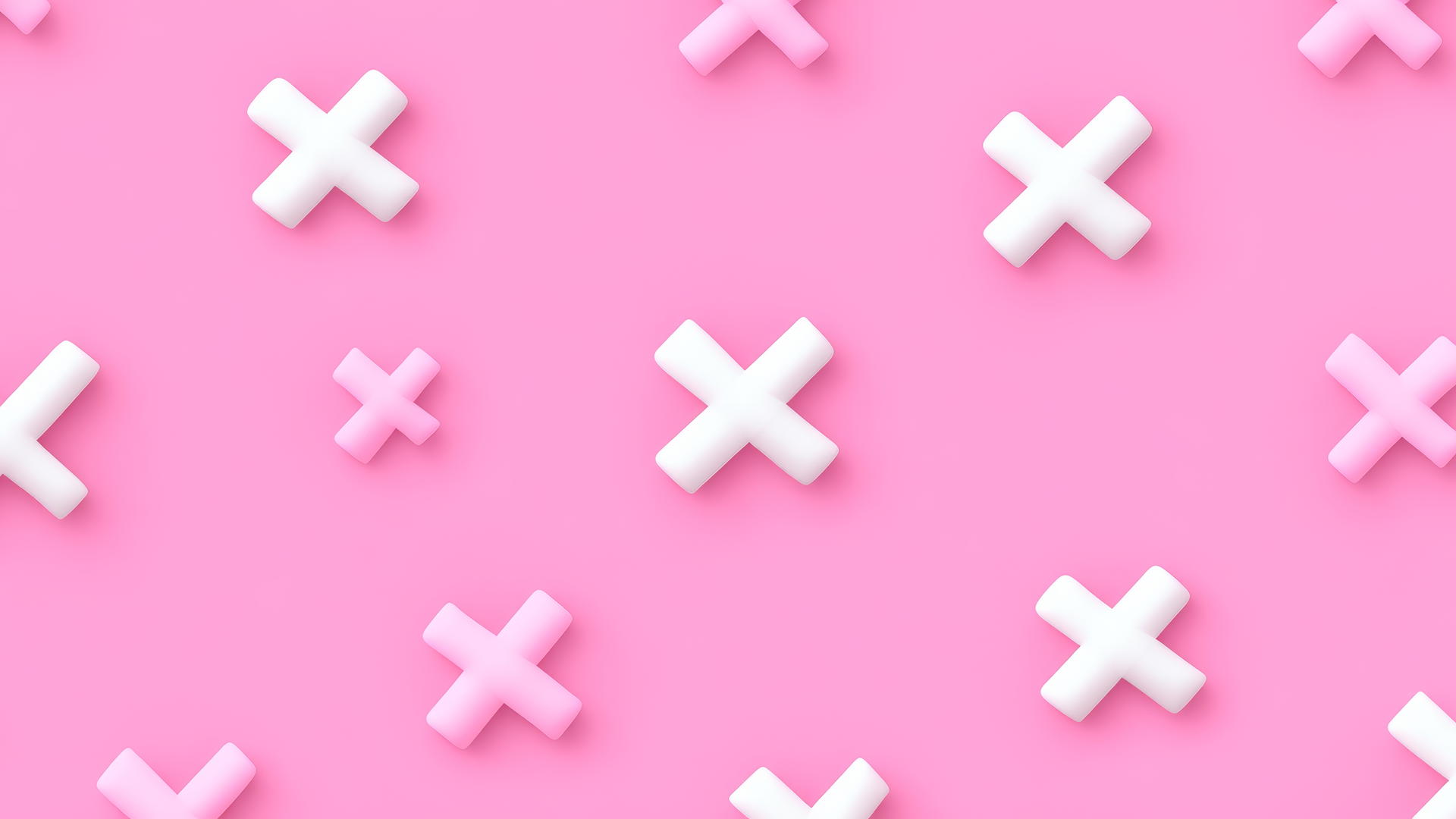 white crosses on pink pastel background